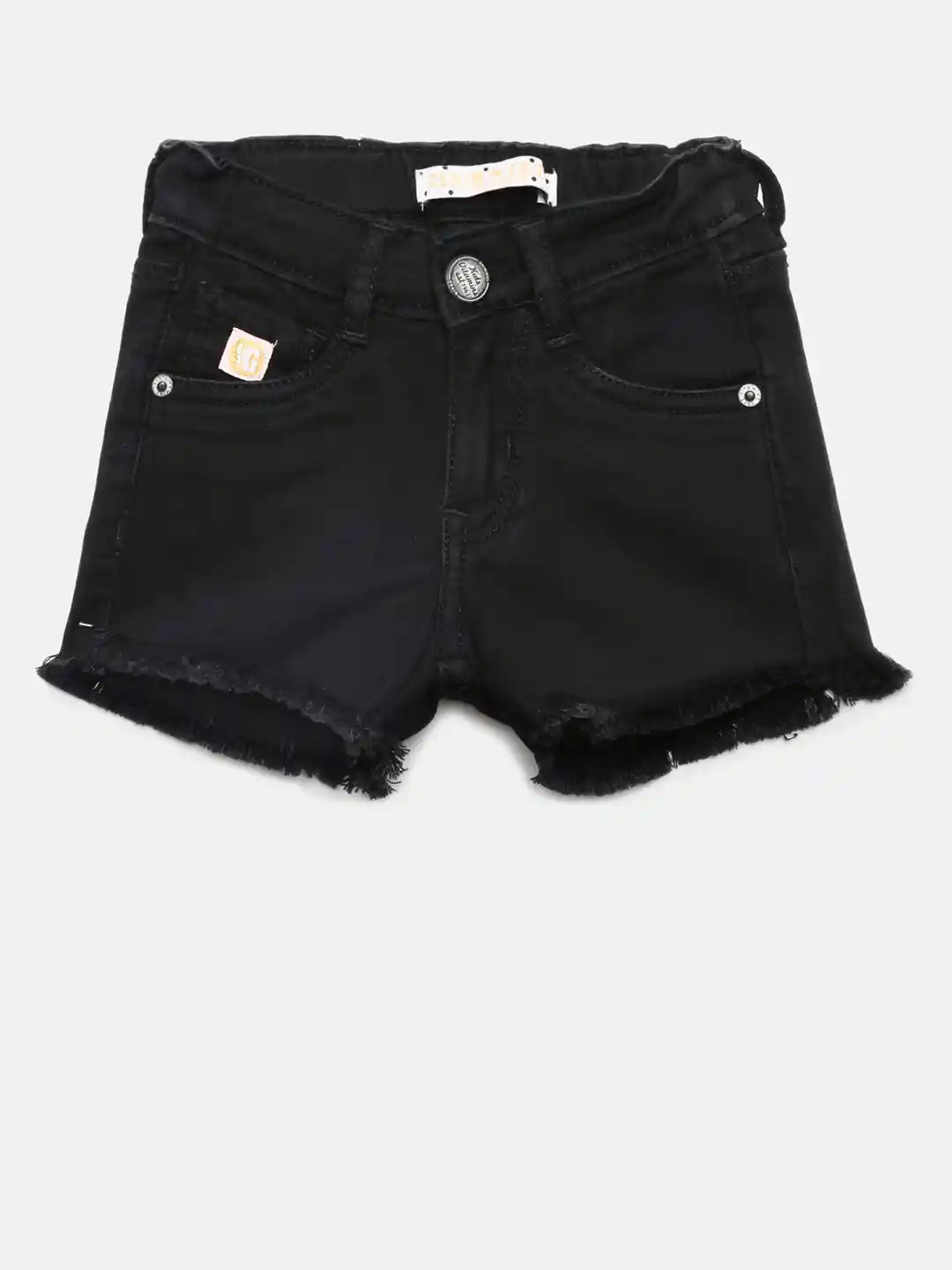 Buy VITAMINS Girls Black Solid Regular Fit Denim Shorts Shorts