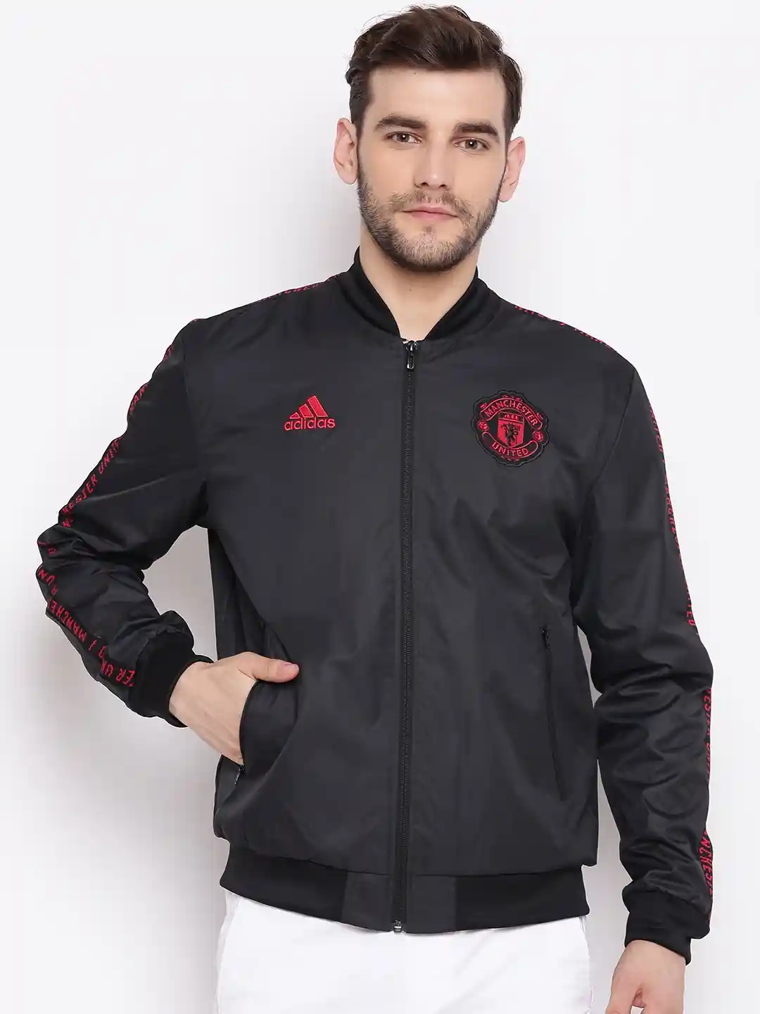 Buy ADIDAS Men Black Solid Manchester United Anthem Football