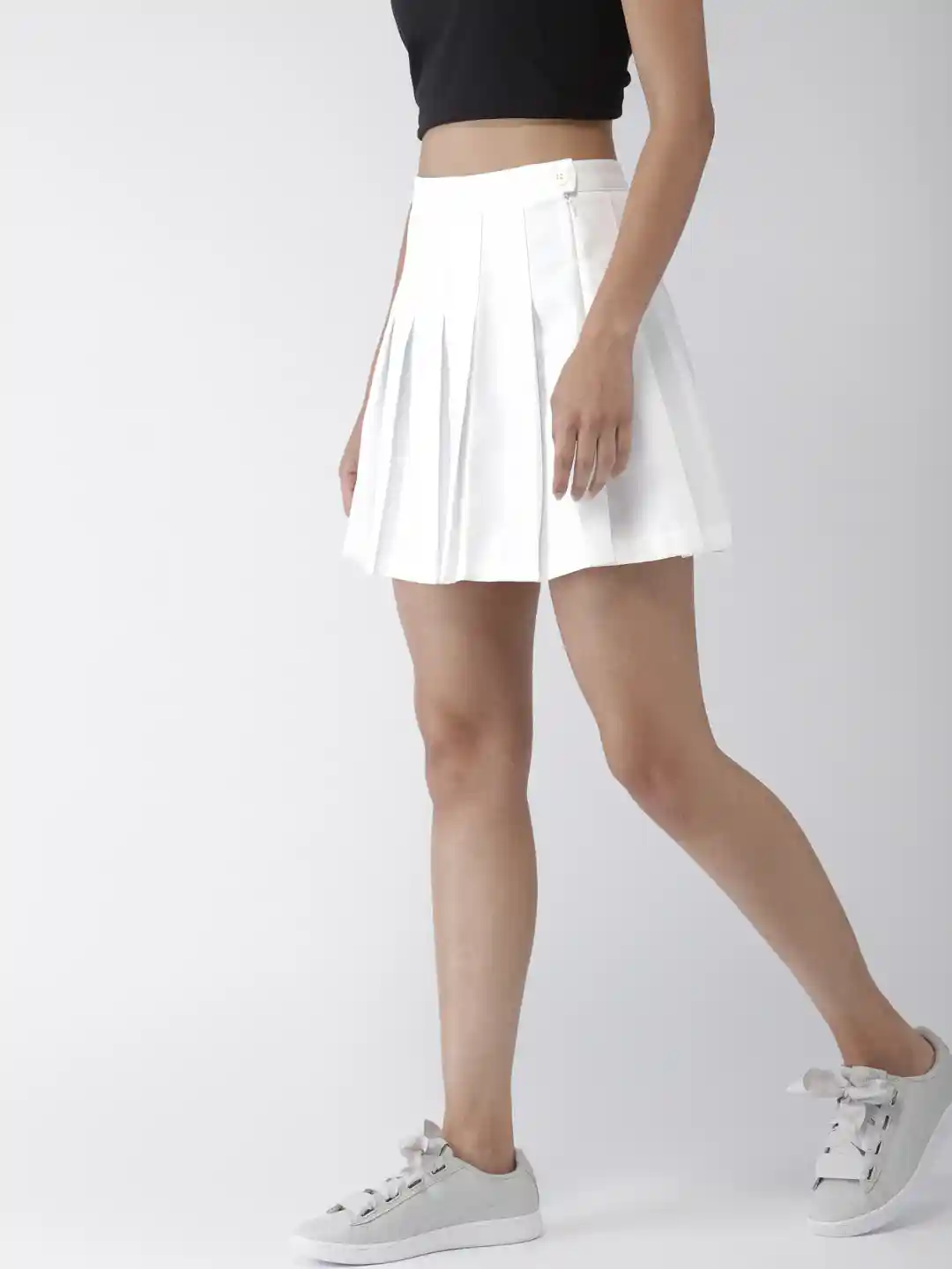 Buy FOREVER 21 Women White Pleated A-Line Mini Skirt Skirts for