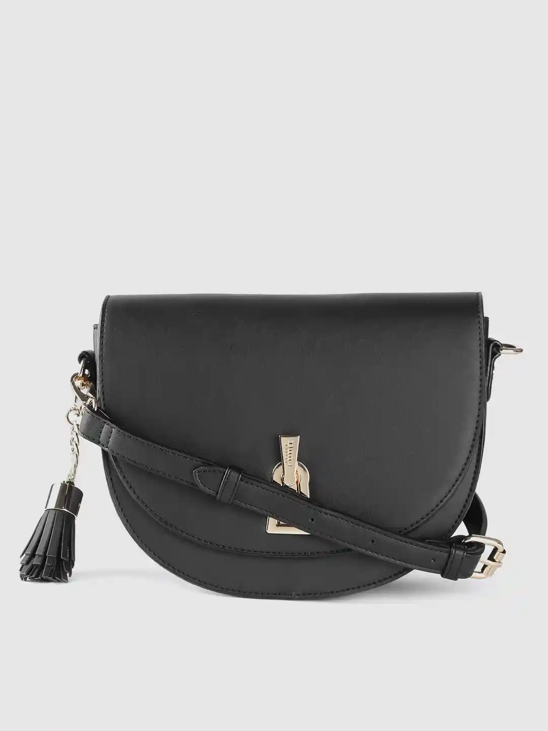 Buy Dune London Black Solid Tasselled Sling Bag Handbags for