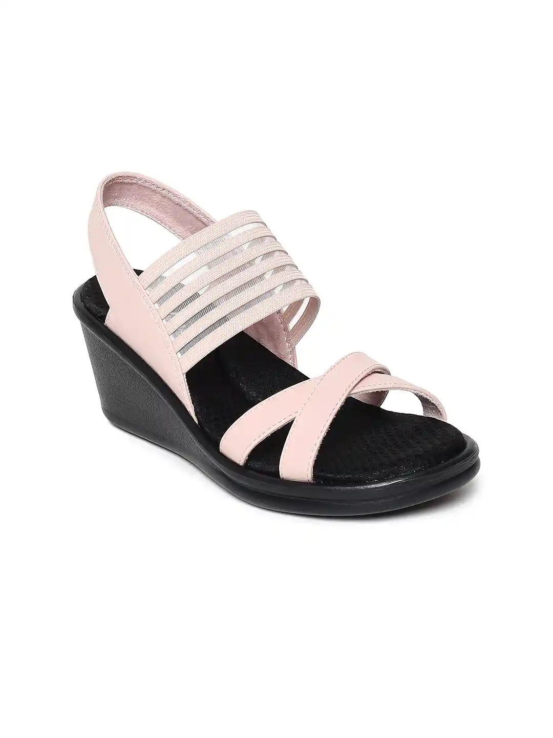 Buy Skechers Women Pink Solid RUMBLERS SOLAR BURST Wedge Sandals