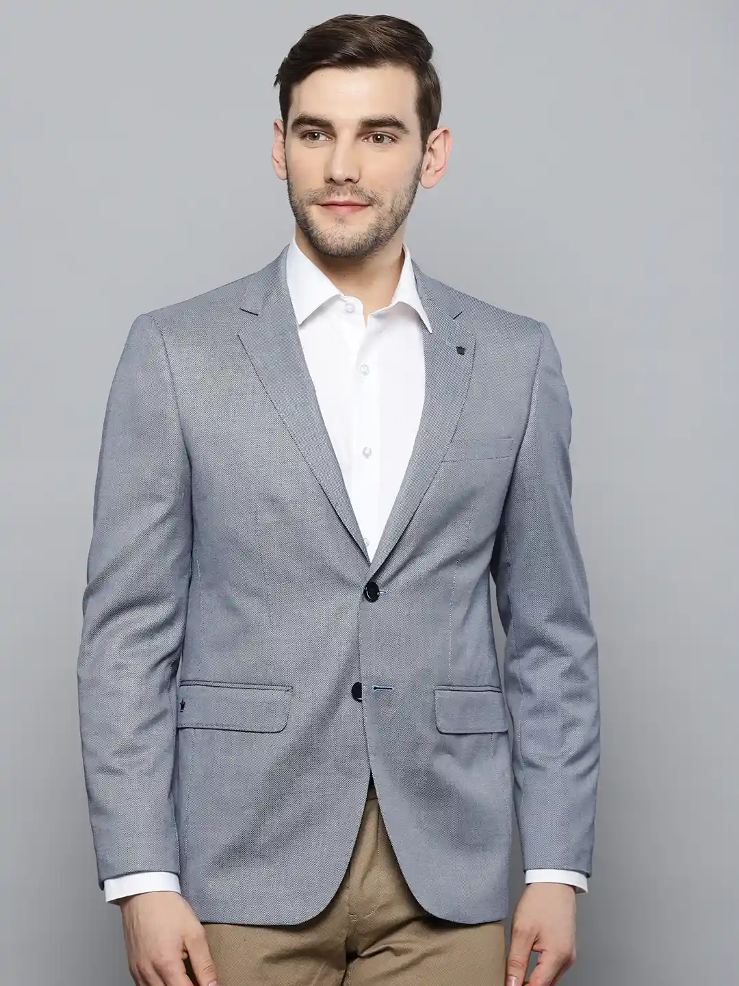 Louis Philippe Sky Blue Blazer Online Louis Philippe Men Navy Blue