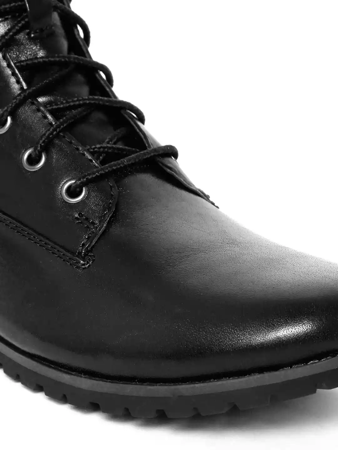 Timberland Women Black Joslin Lace Nubuck Leather Mid-Top Flat Boots