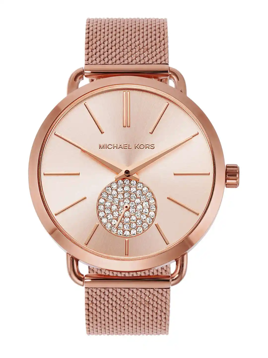 Michael Kors Women Rose Gold-Toned Portia Analogue Watch MK3845