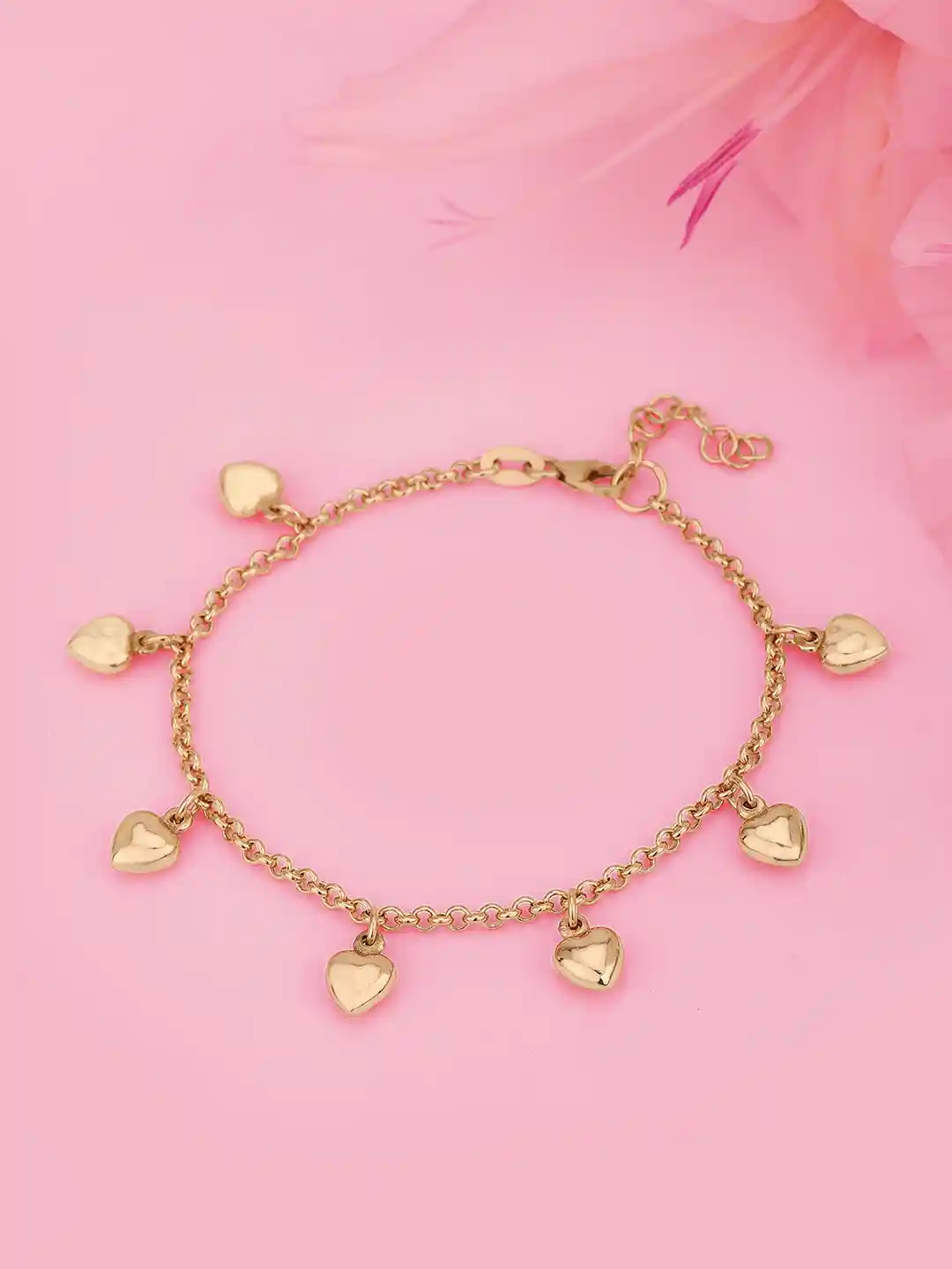 Buy Carlton London Rose Gold-Plated Charm Bracelet Bracelet for