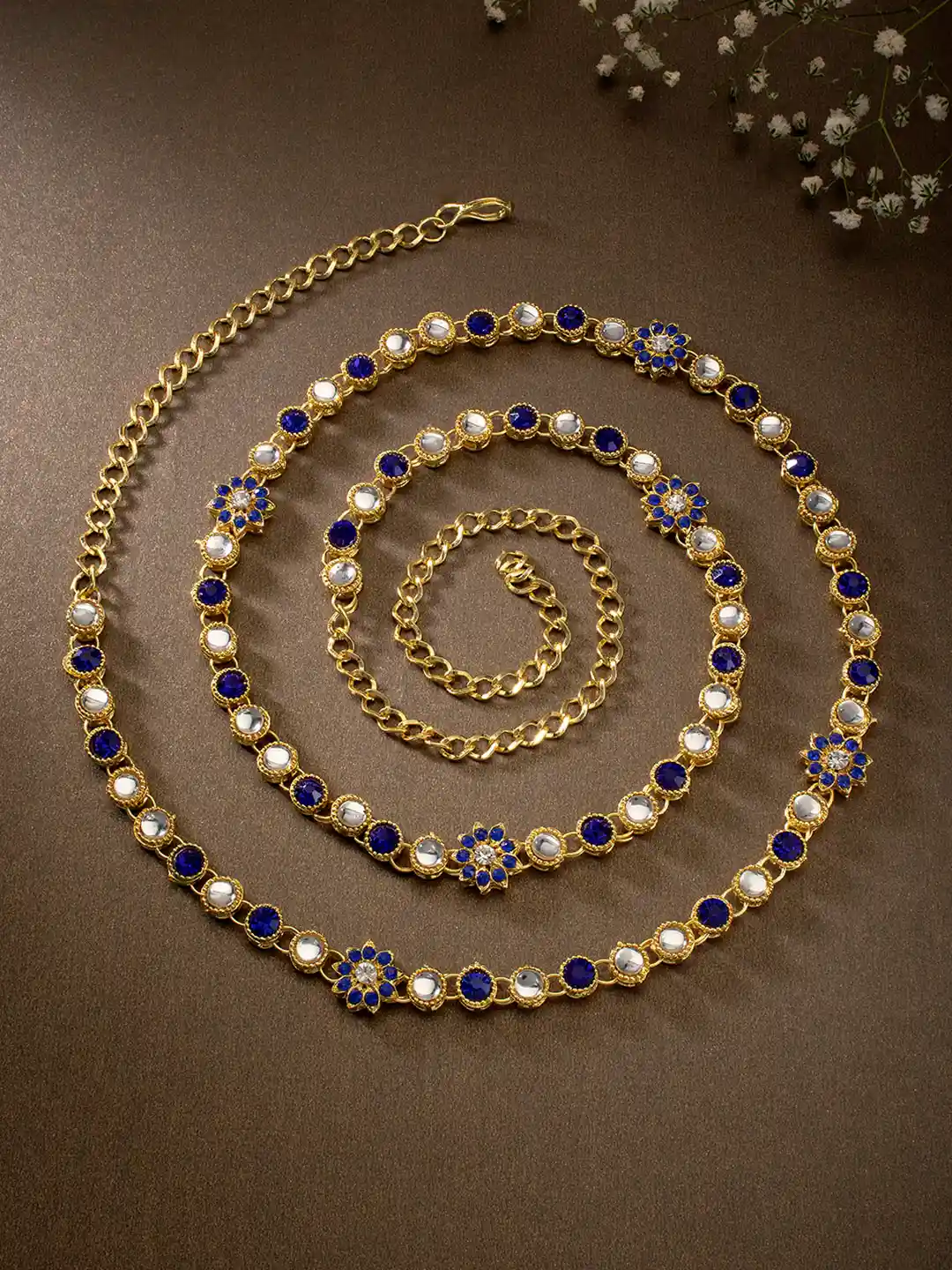 Buy Peora 18 K Gold-Plated Kundan Waist Belt Waist Chain Saree