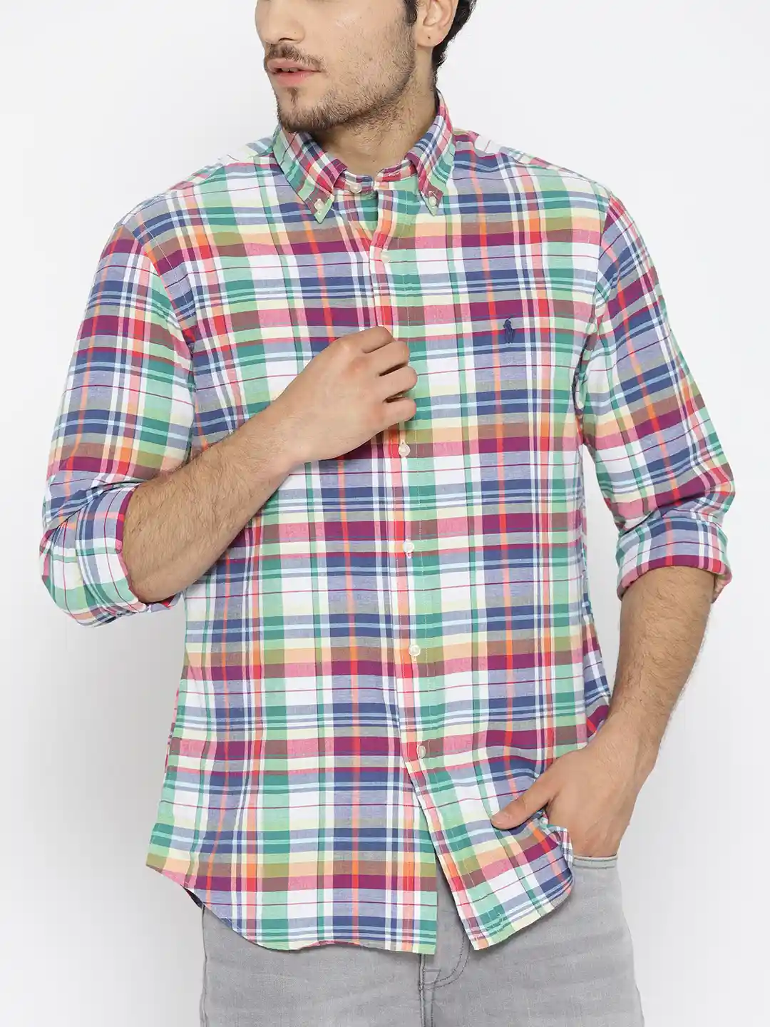 Buy Polo Ralph Lauren Men Multicoloured Regular Fit Checked Casual