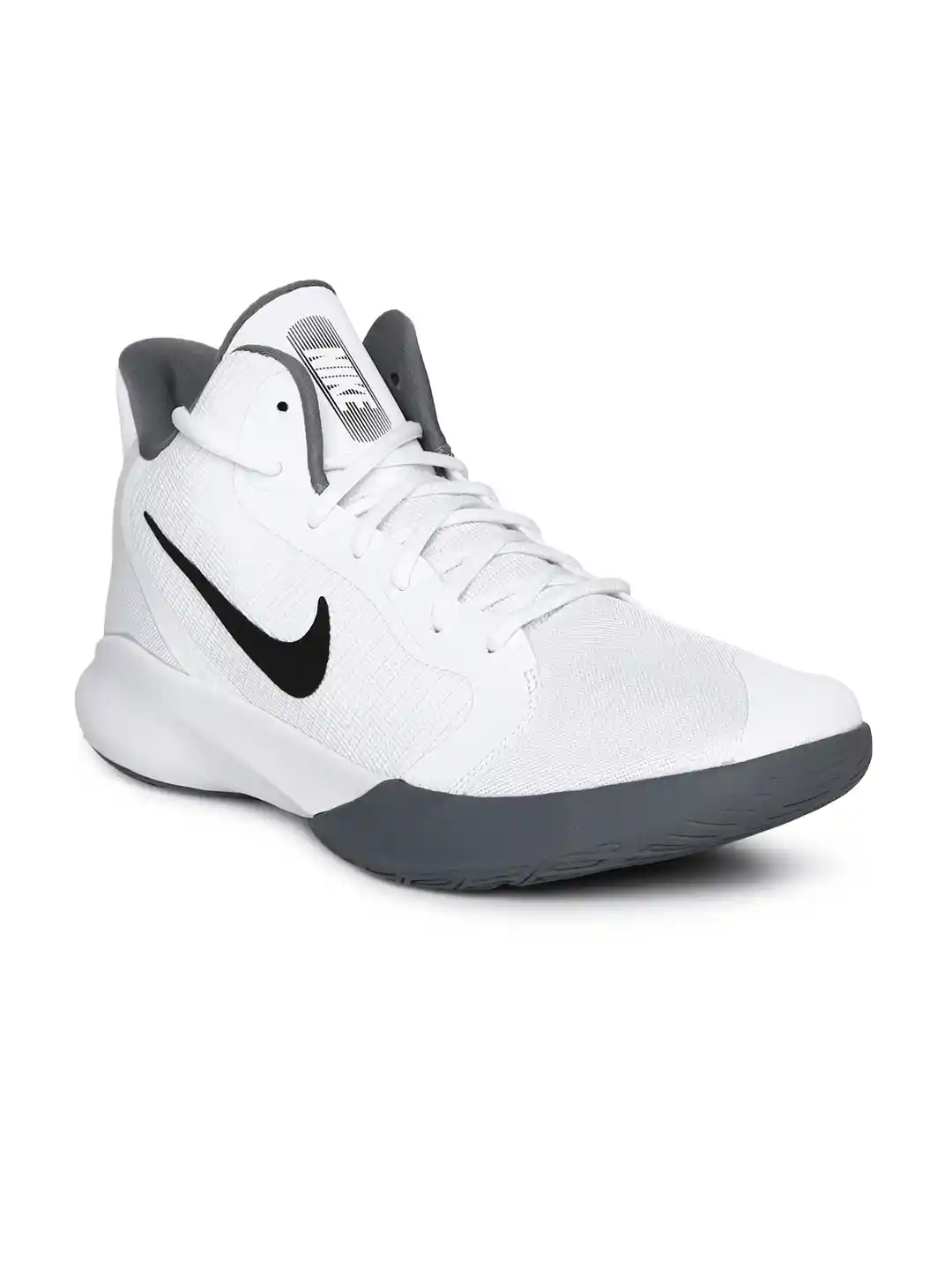 Buy Nike Unisex White Precision III Mid-Top Basketball Shoes