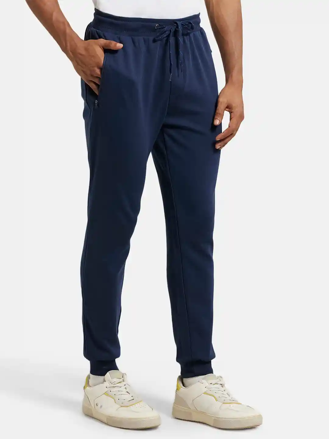 Buy Jockey Combed Cotton Rich Slim Fit Jogger with Zipper Pockets