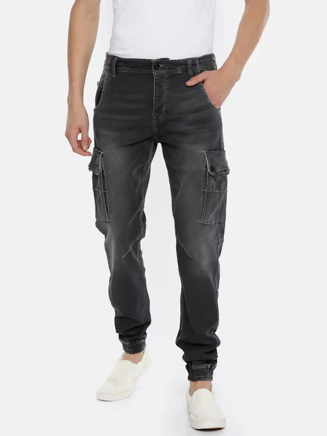 Jack And Jones Jogger Pants Buy Jack Jones Men Grey Anti Fit High