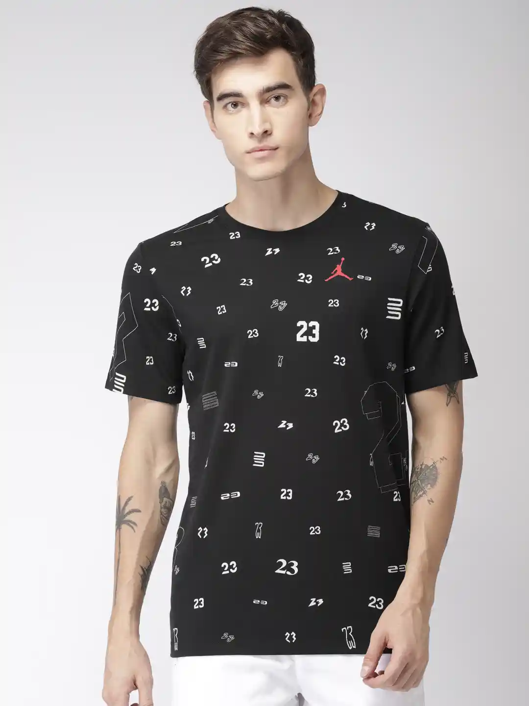 Buy Nike Men Black Printed M JSW 23 AOP Pure Cotton T-shirt