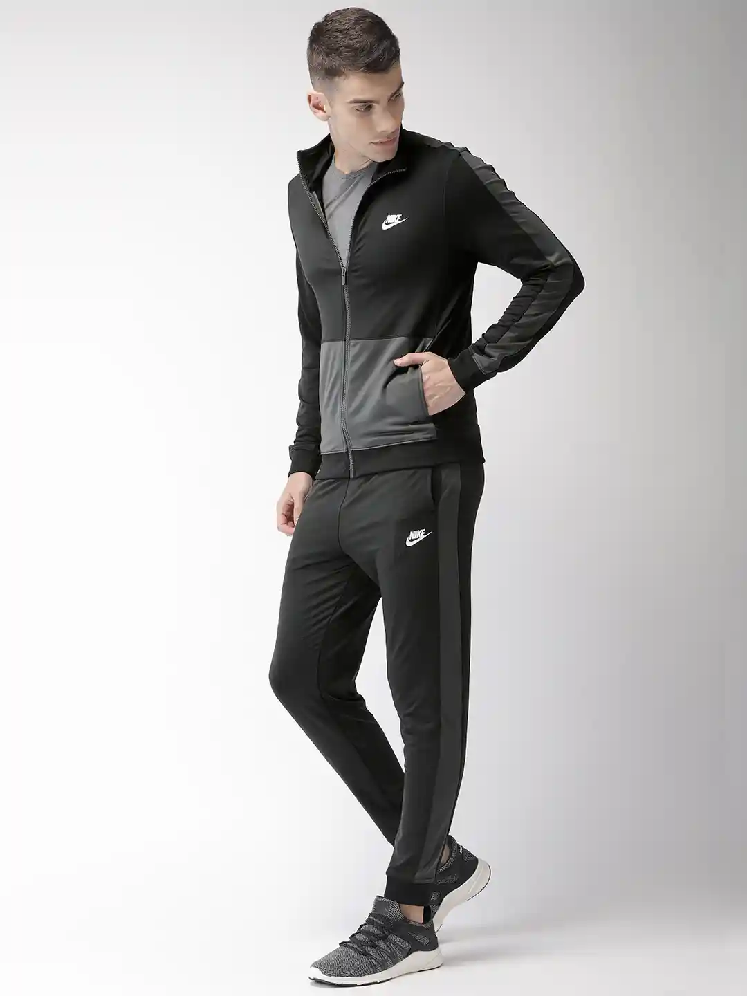 Buy Nike Men Black Grey AS M NSW CE Track Suit Tracksuits for - Main Image