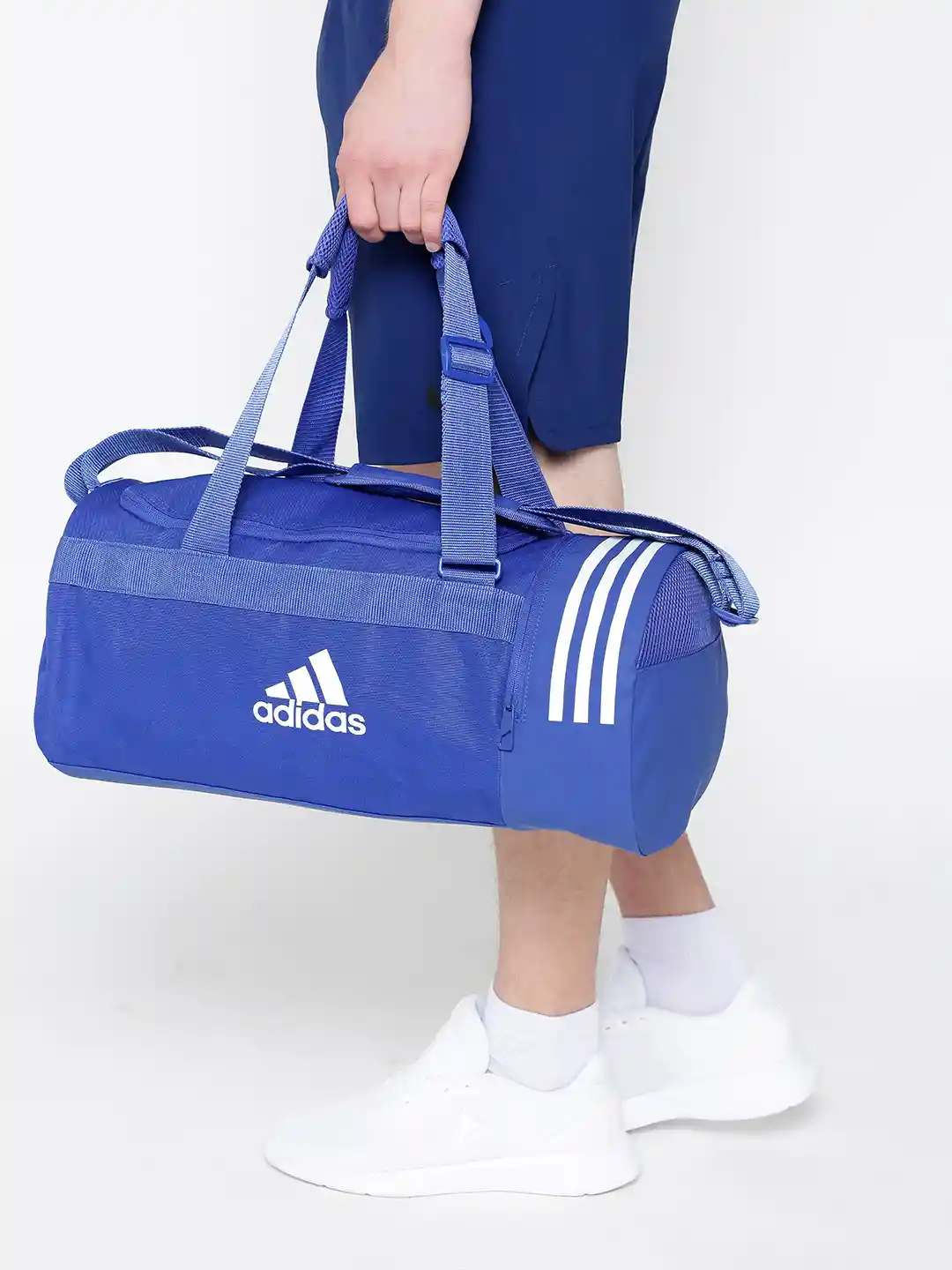 Buy ADIDAS Unisex Blue Convertible Stripes S Training Duffel Bag