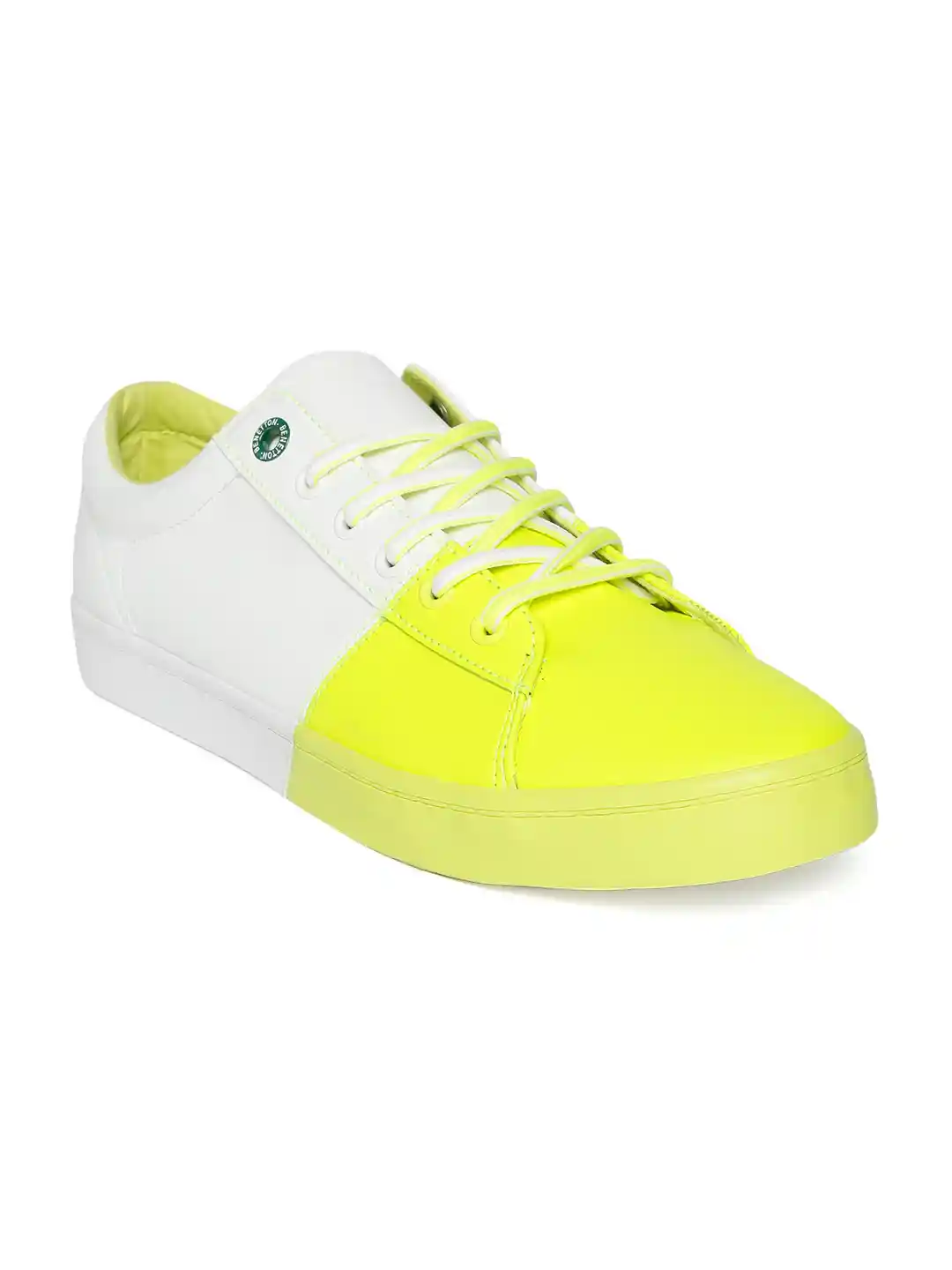 Buy United Colors of Benetton Men White Neon Yellow