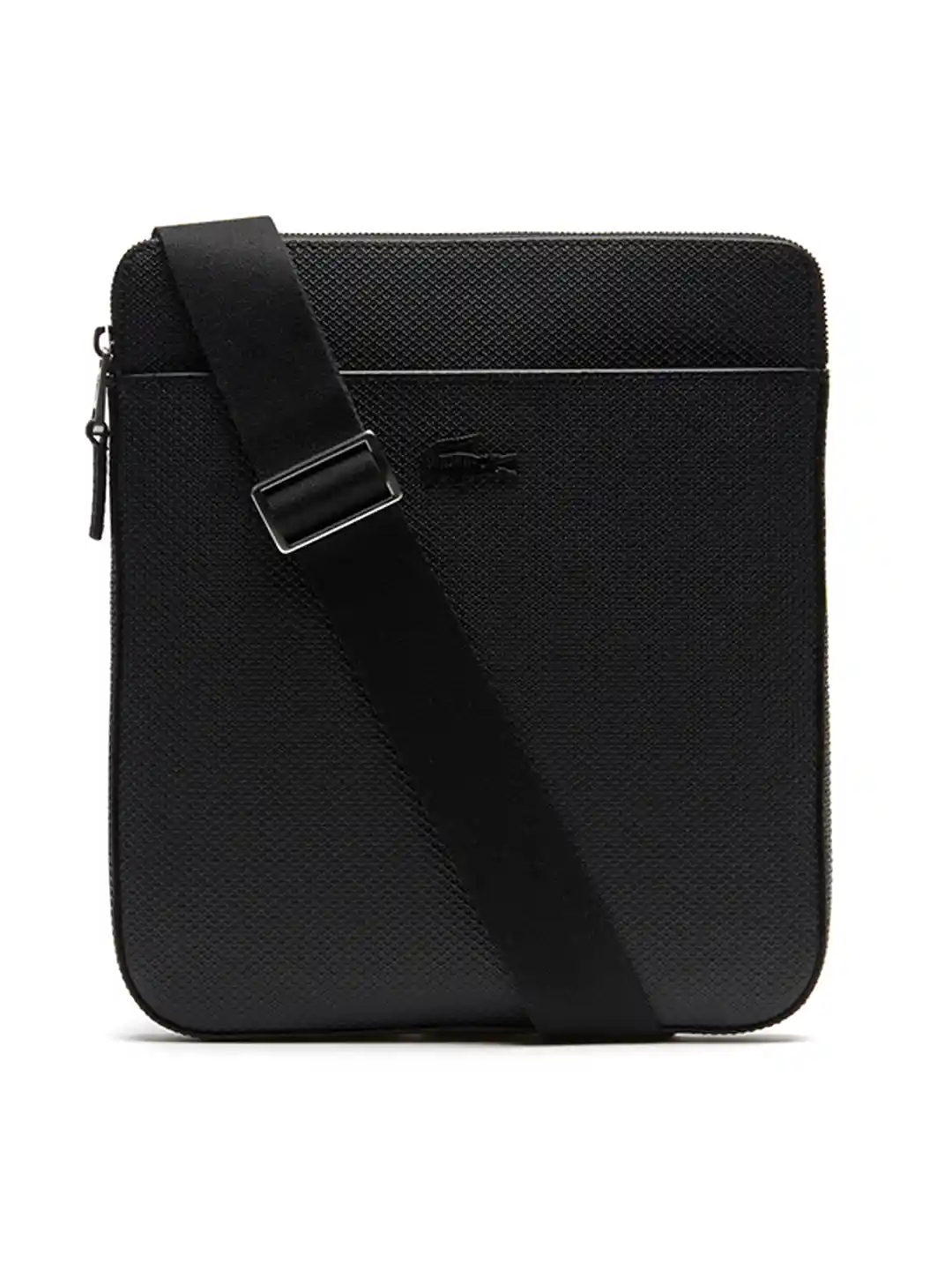 Buy Lacoste Men Black Solid Leather Messenger Bag Messenger Bag