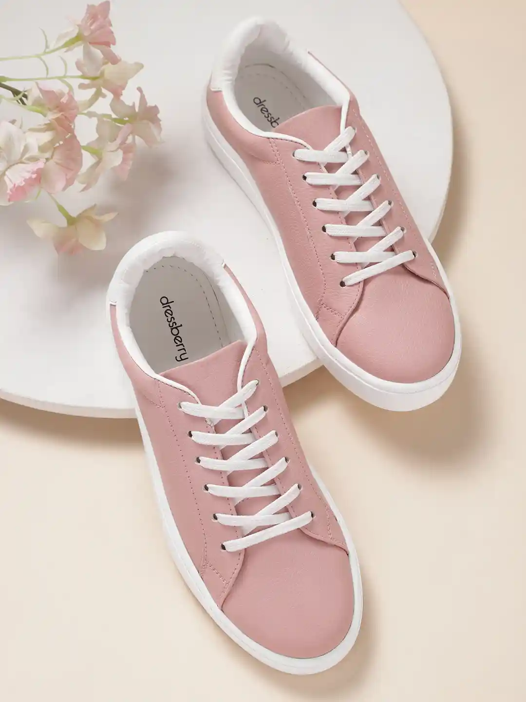 Buy DressBerry Women Dusty Pink Sneakers Casual Shoes for Women
