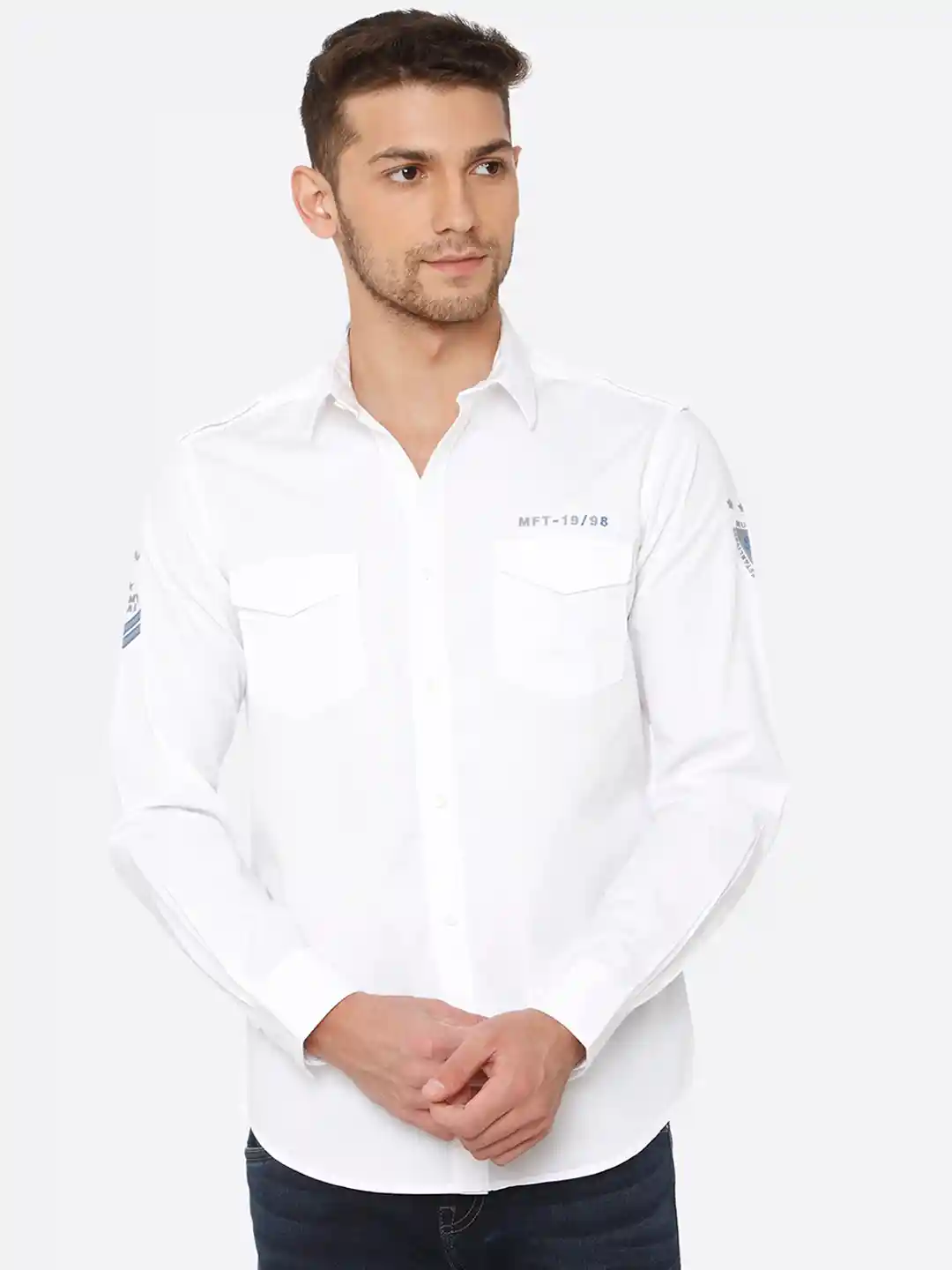 Buy Mufti Men White Slim Fit Solid Casual Shirt Shirts for Men