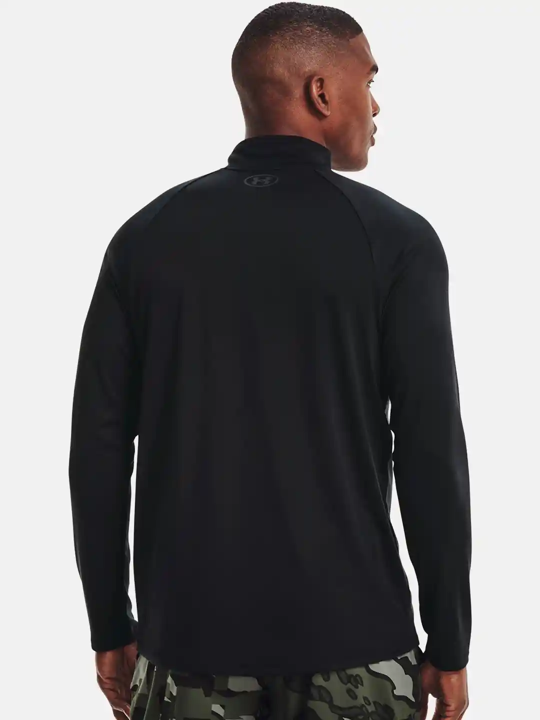 Buy UNDER ARMOUR Men Black Tech 1/2 Zip Solid T-shirt