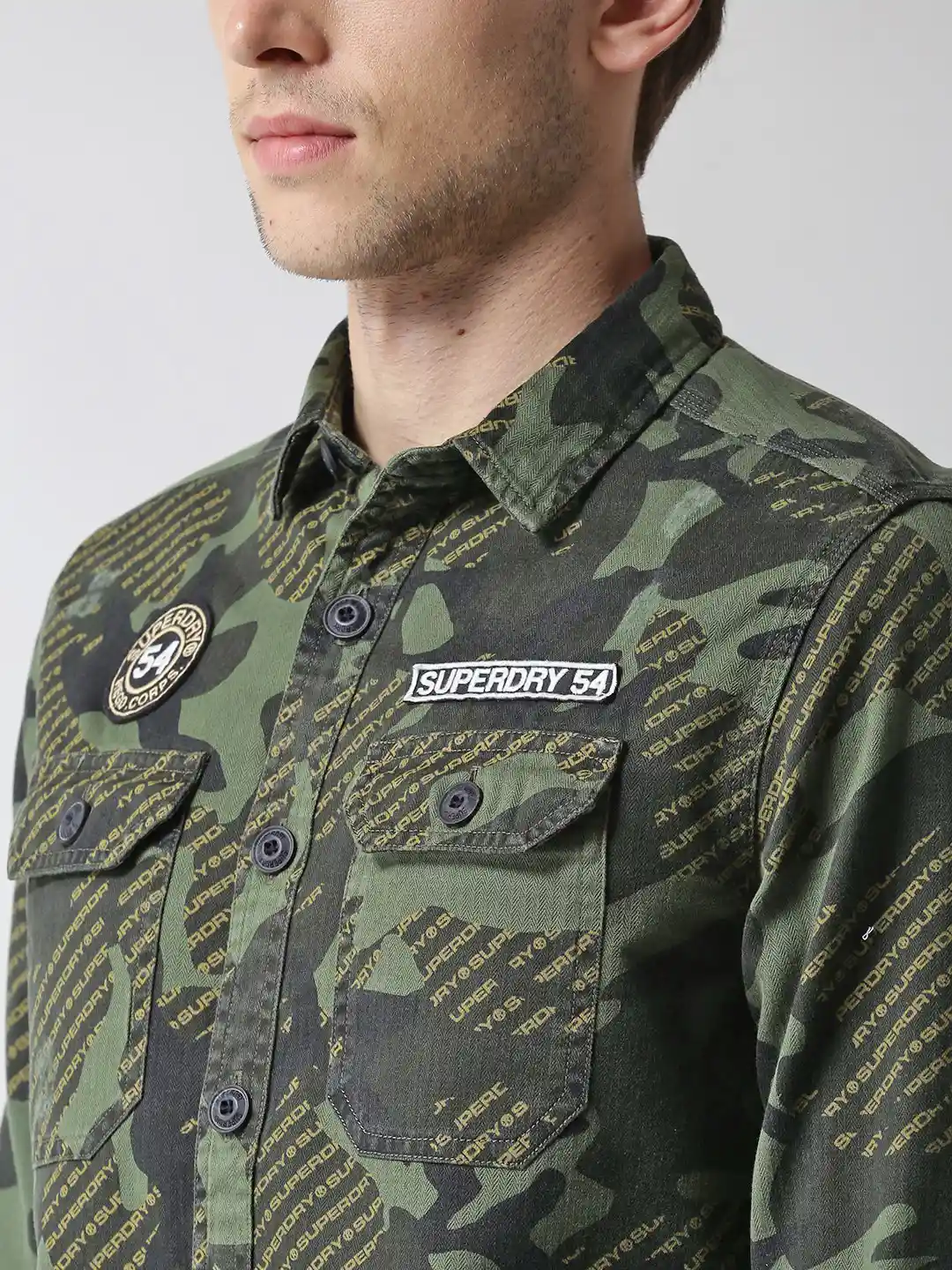 Buy Superdry Men Olive Green Regular Fit Camouflage Printed Casual