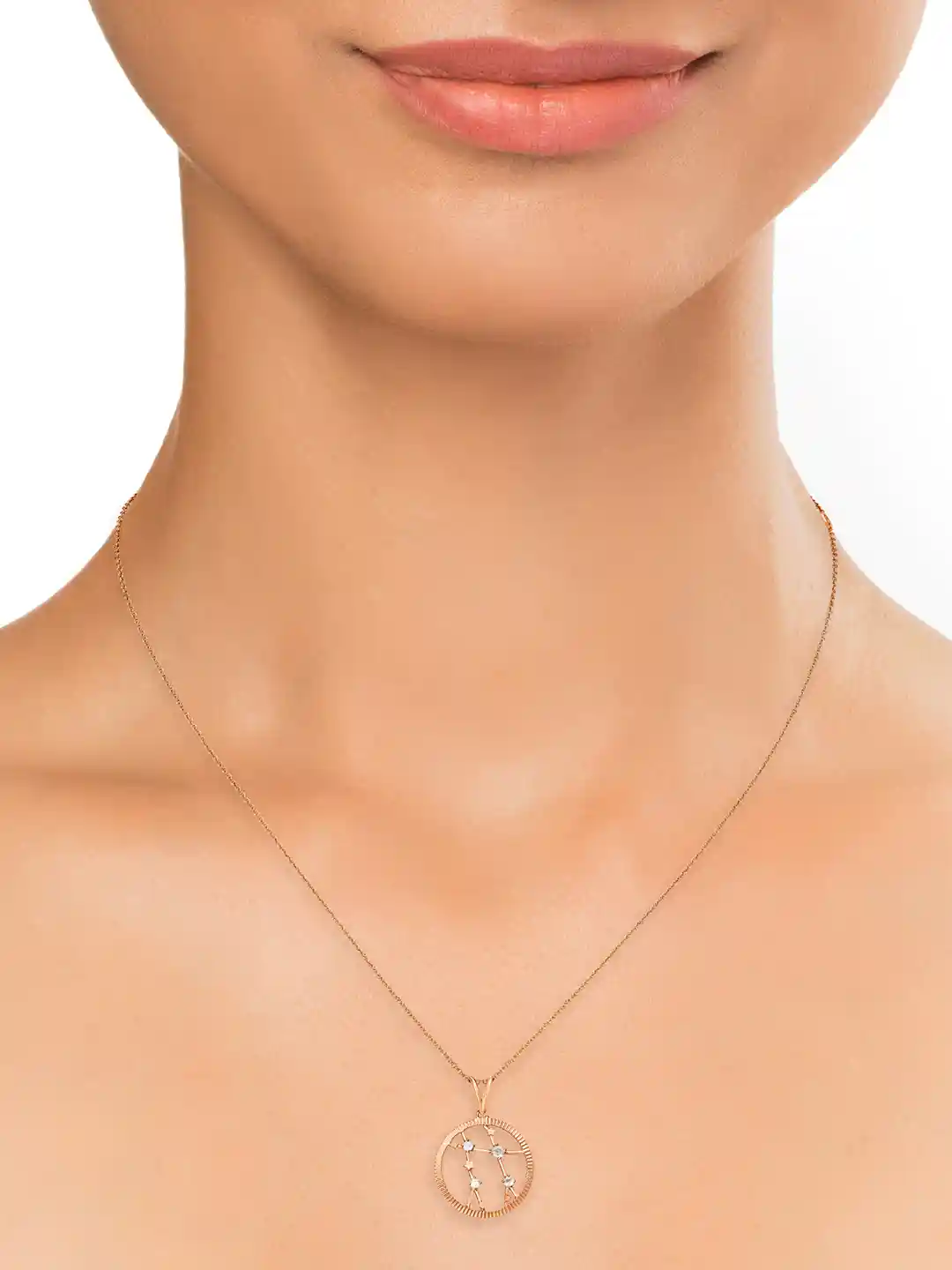 Buy Mia by Tanishq 14KT Gemini Rose Gold Pendant and Chain