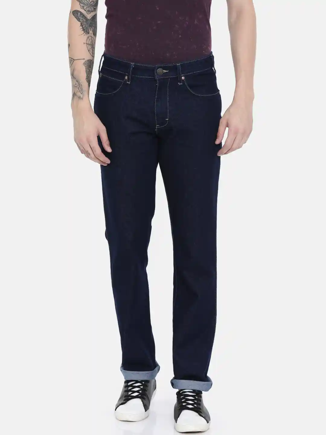 Buy Wrangler Men Blue Millard Relaxed Fit Mid-Rise Clean Look - Main Image