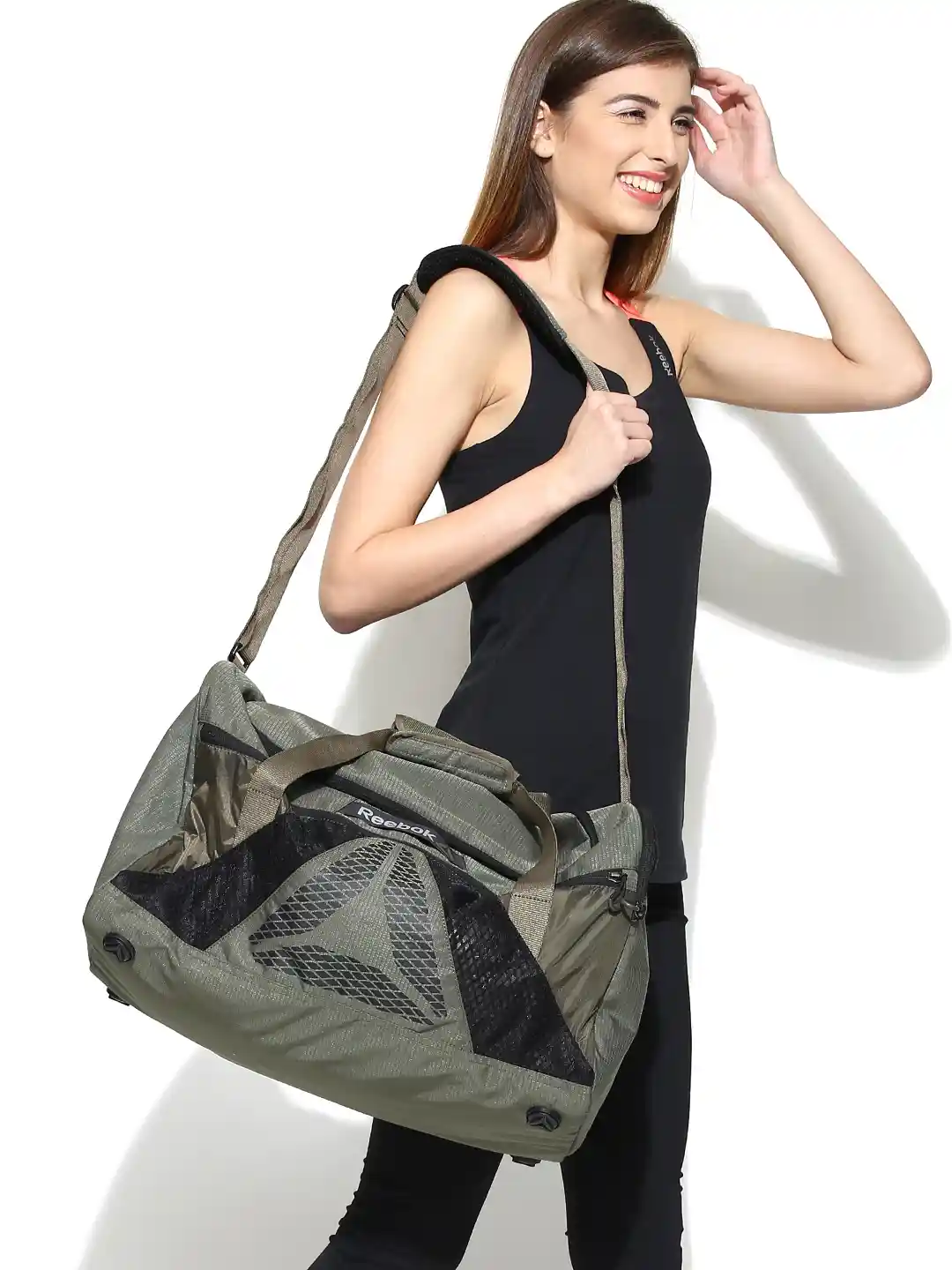 Buy Reebok Unisex Olive Green Medium Grip Training Duffle Bag