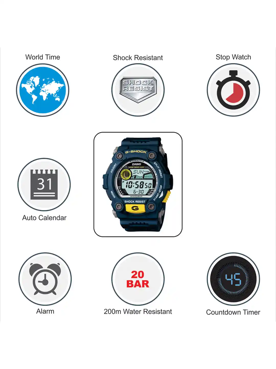 Buy CASIO G-Shock Men Navy Blue Dial Basic Watch G-7900-2DR G261