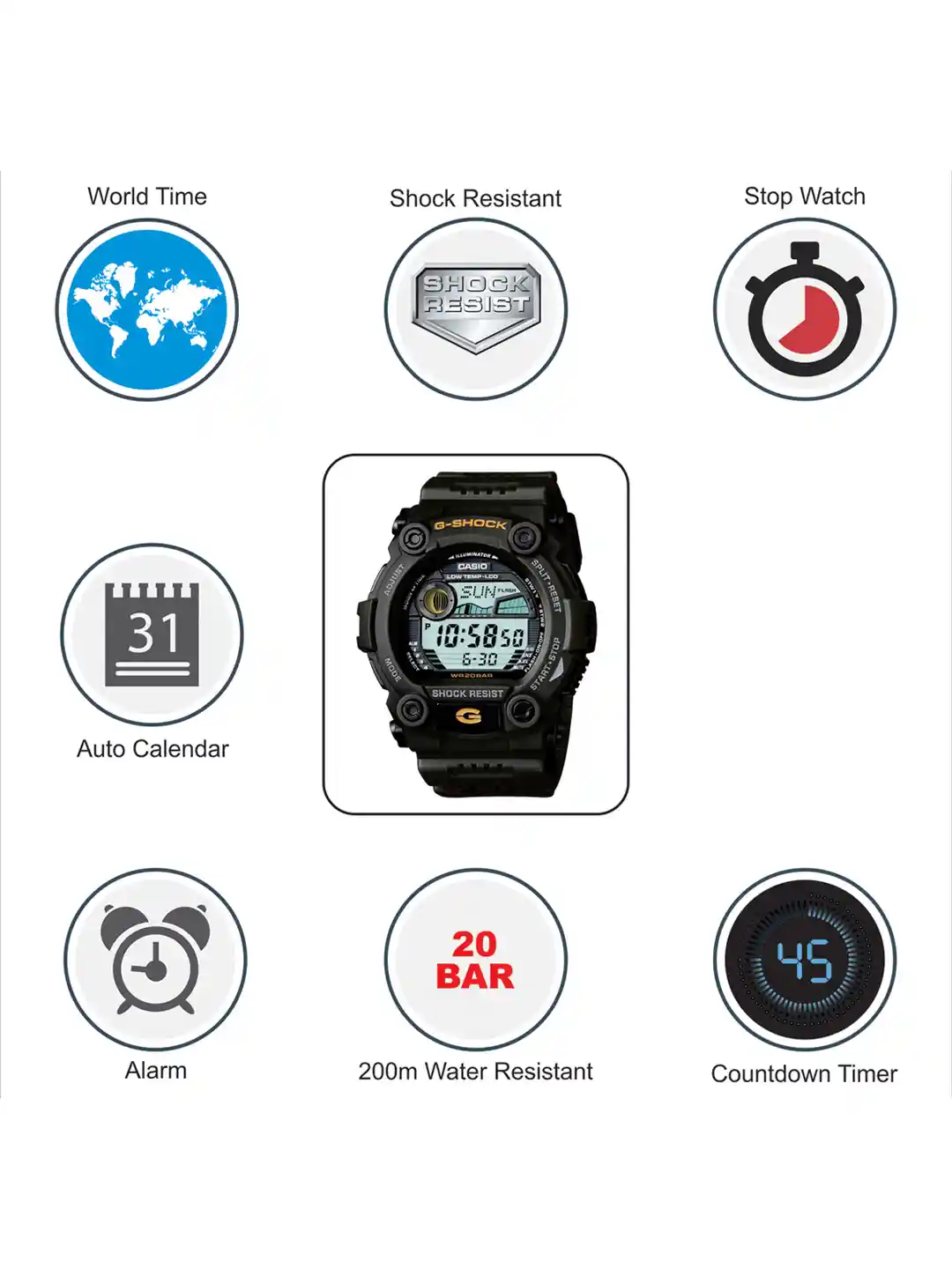 Buy CASIO G-Shock Men Black Digital Watch (G262) G-7900-3DR