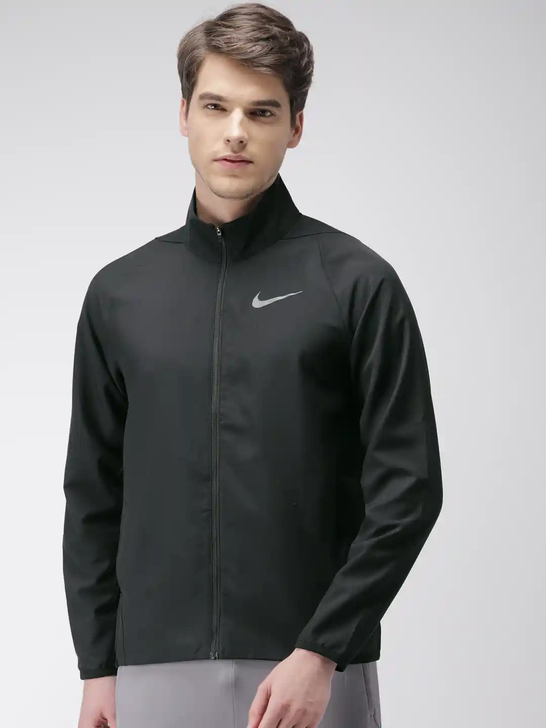 Buy Nike Men Black Solid AS DRY-FIT TEAM WOVEN Sporty Jacket