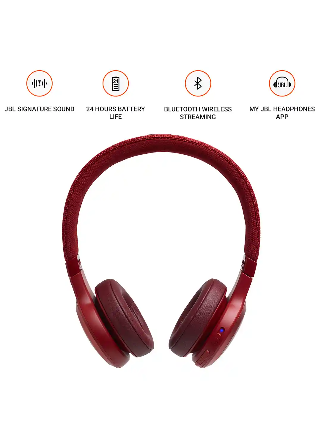 Buy JBL Unisex Red Live 400BT Wireless On-Ear Voice Enabled
