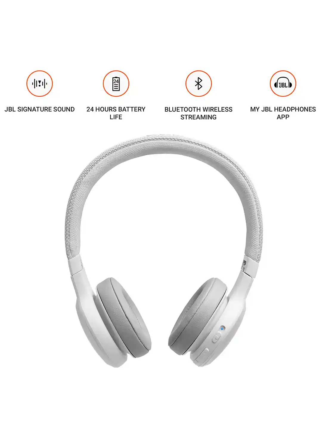 Buy JBL White Live 400BT Wireless On-Ear Voice Enabled Headphones