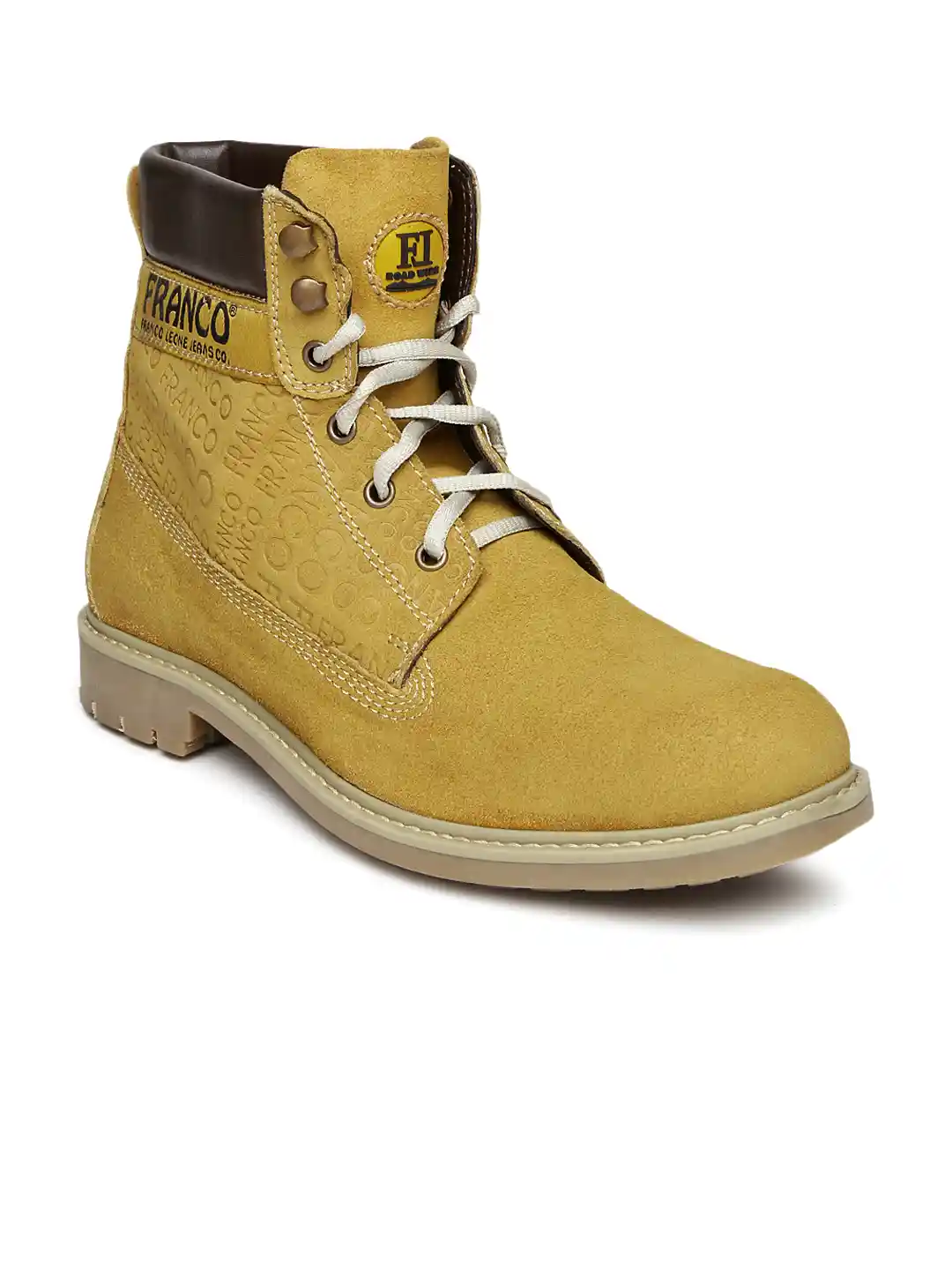 Buy Franco Leone Men Mustard Yellow Suede Boots Boots for Men