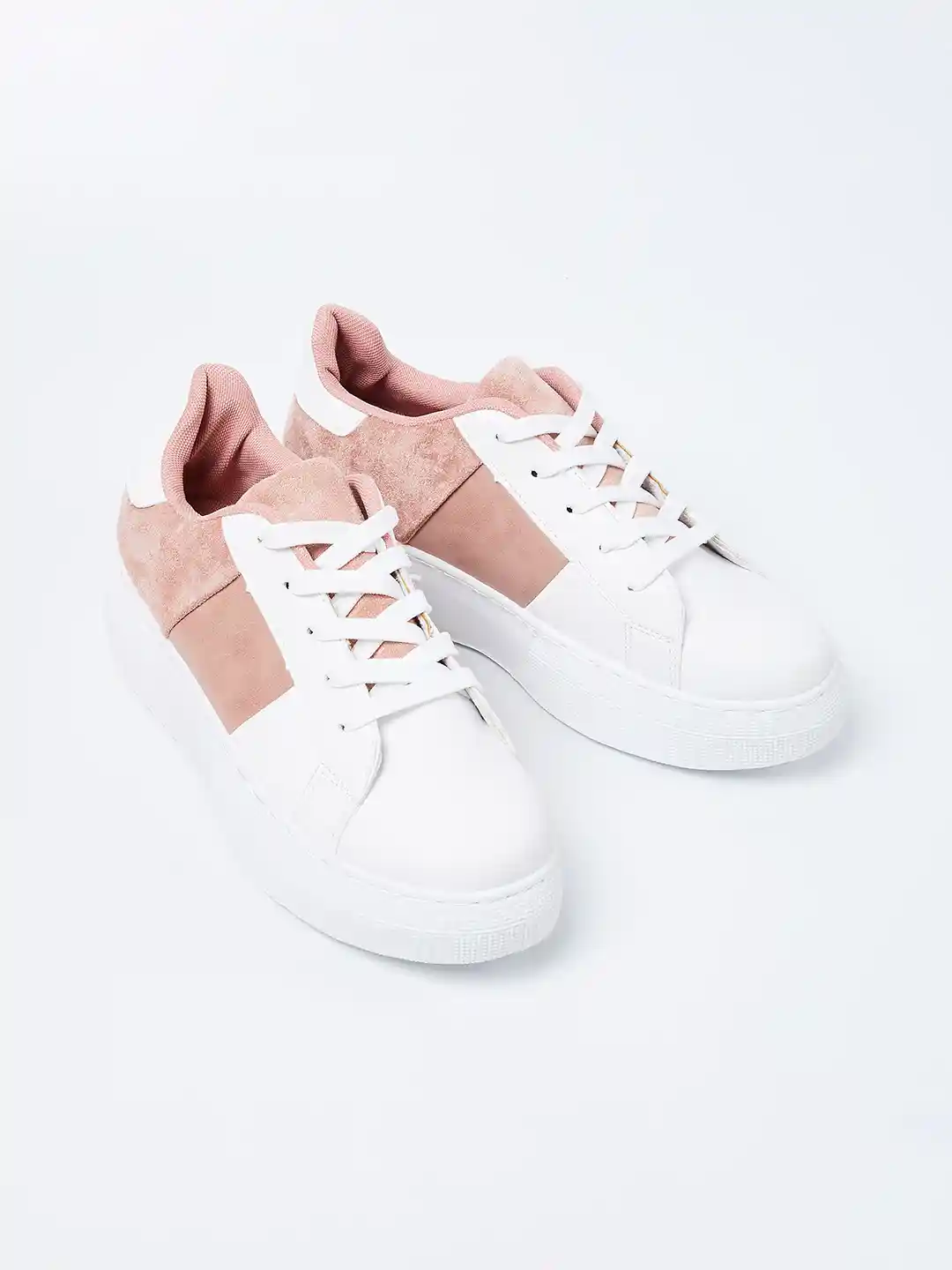 Buy Ginger by Lifestyle Women White and Pink Colourblocked