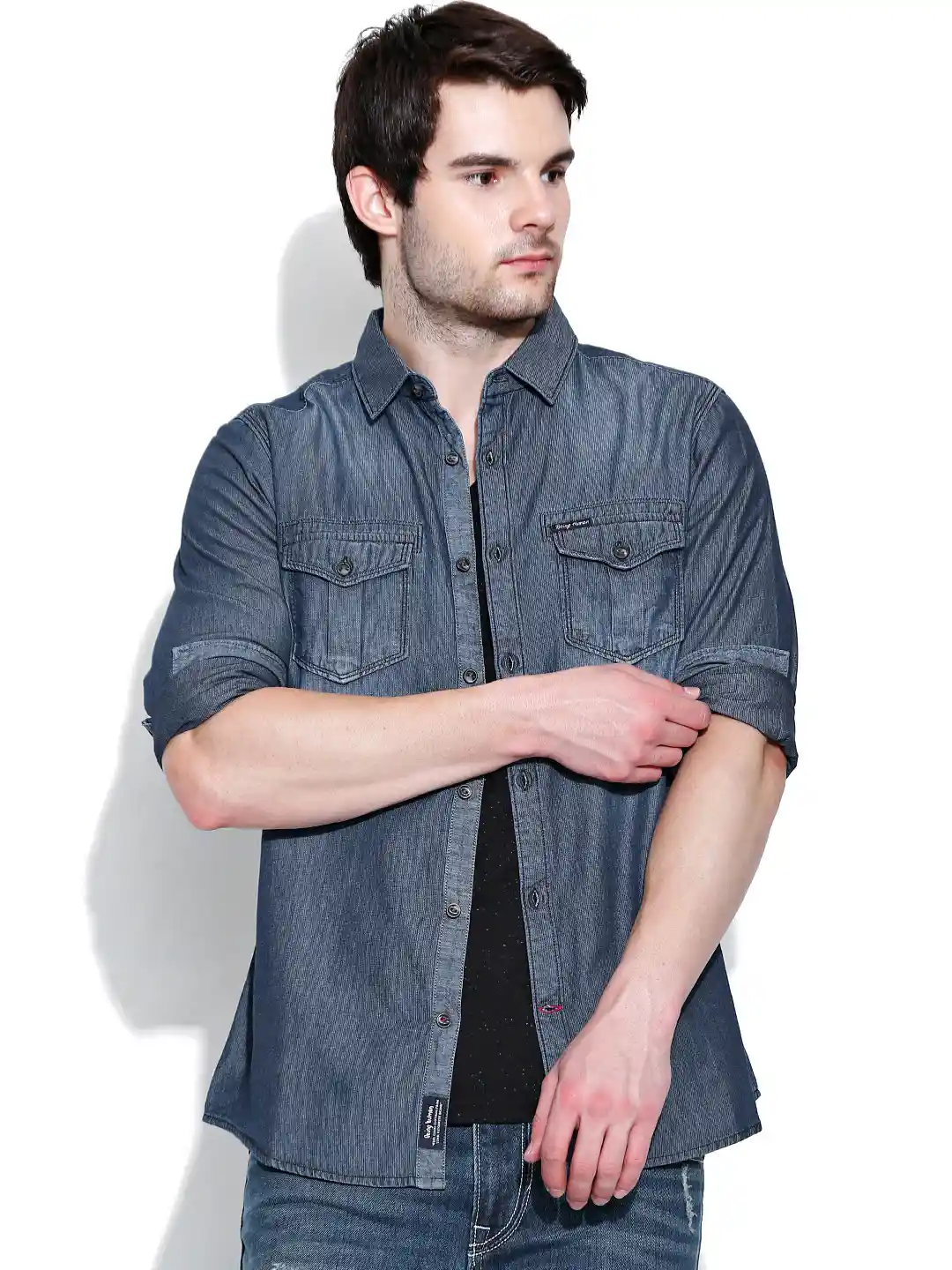 Buy Being Human Clothing Blue Slim Denim Casual Shirt Shirts for