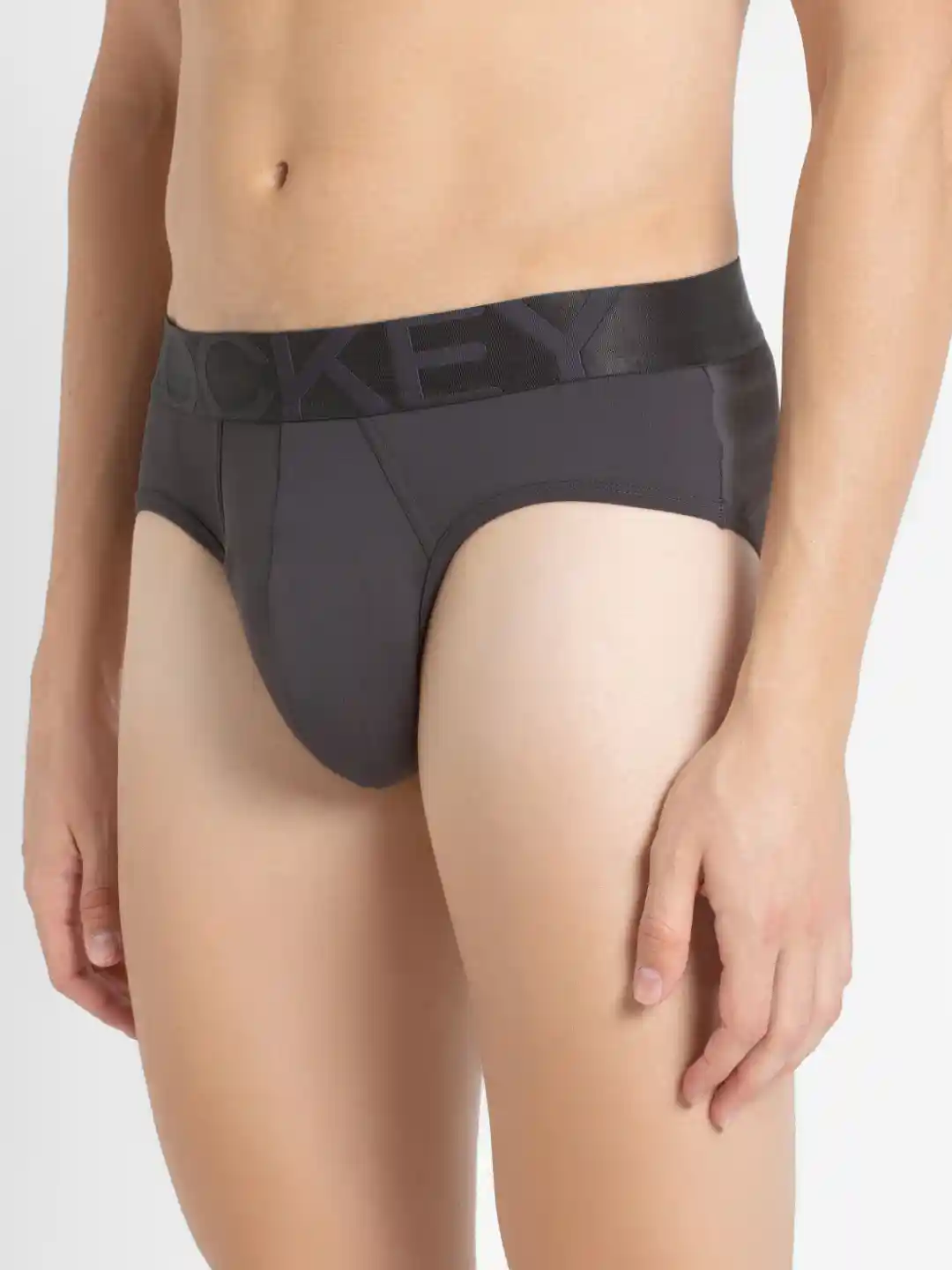 Buy Jockey International Collection Men Charcoal Grey Solid Briefs