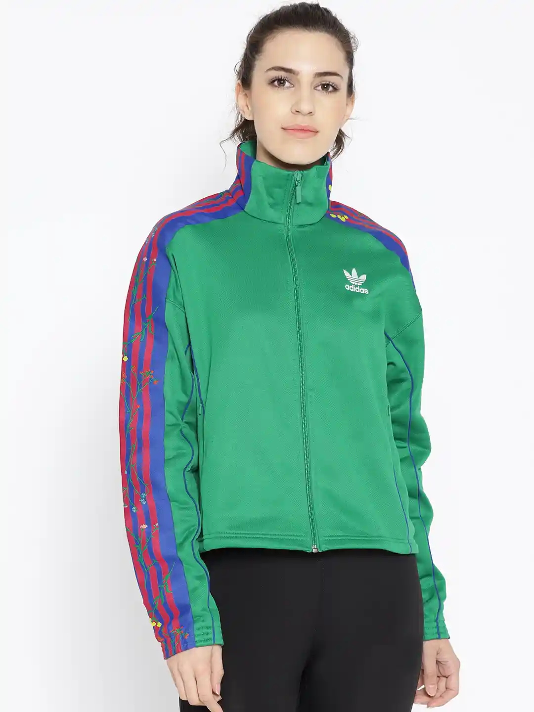 Buy ADIDAS Originals Women Green Solid Floral Track Jacket