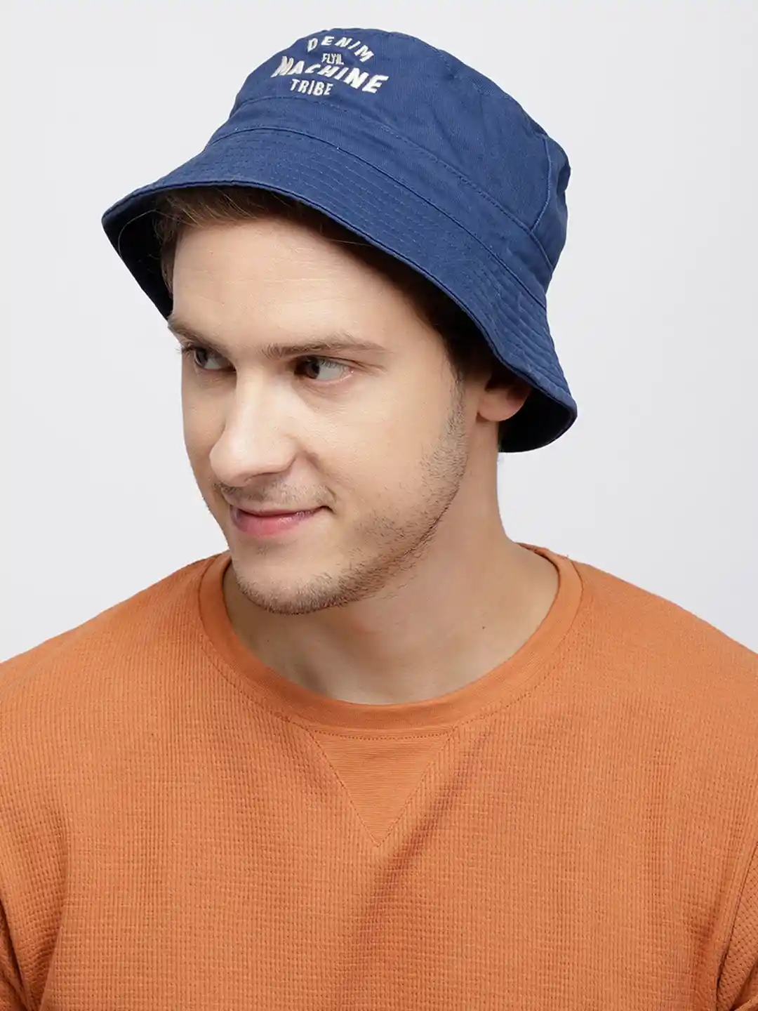 Buy Flying Machine Men Navy Blue Solid Bucket Hat Hat for Men