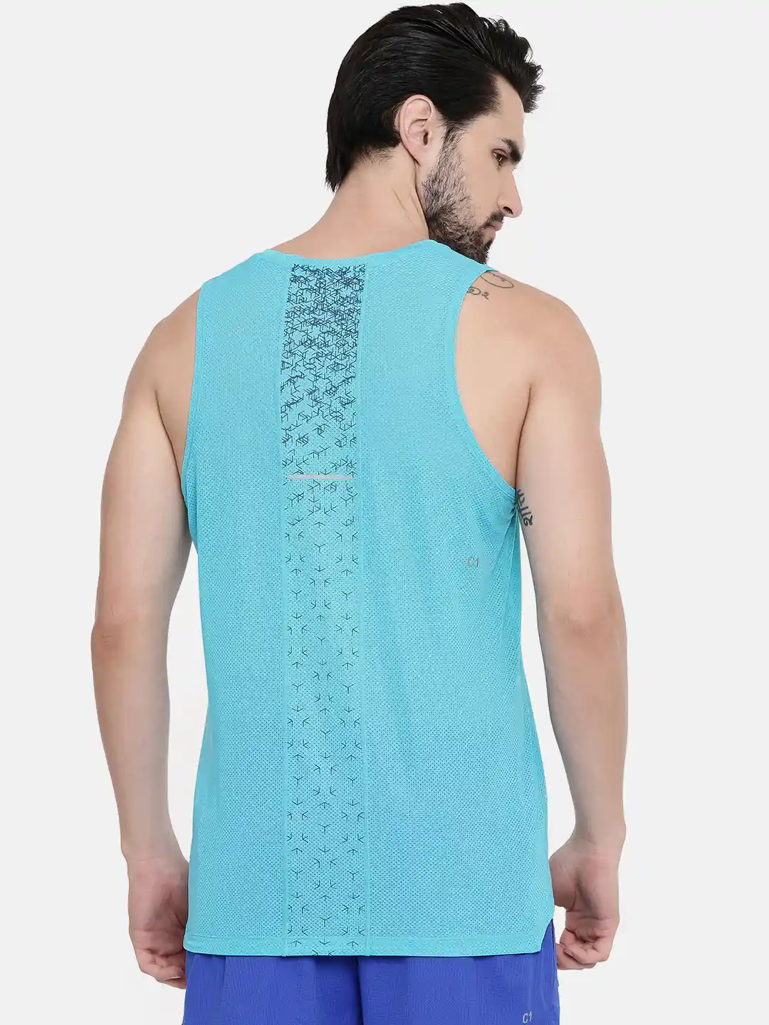 Sleeveless Asics Men's Tank Top ASICS Men Turquoise Blue