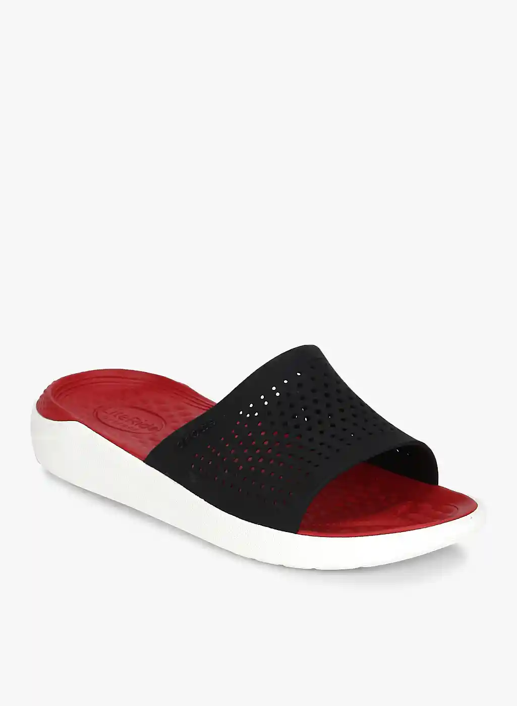Buy Crocs Unisex Black Red Literide Sliders Flip Flops for