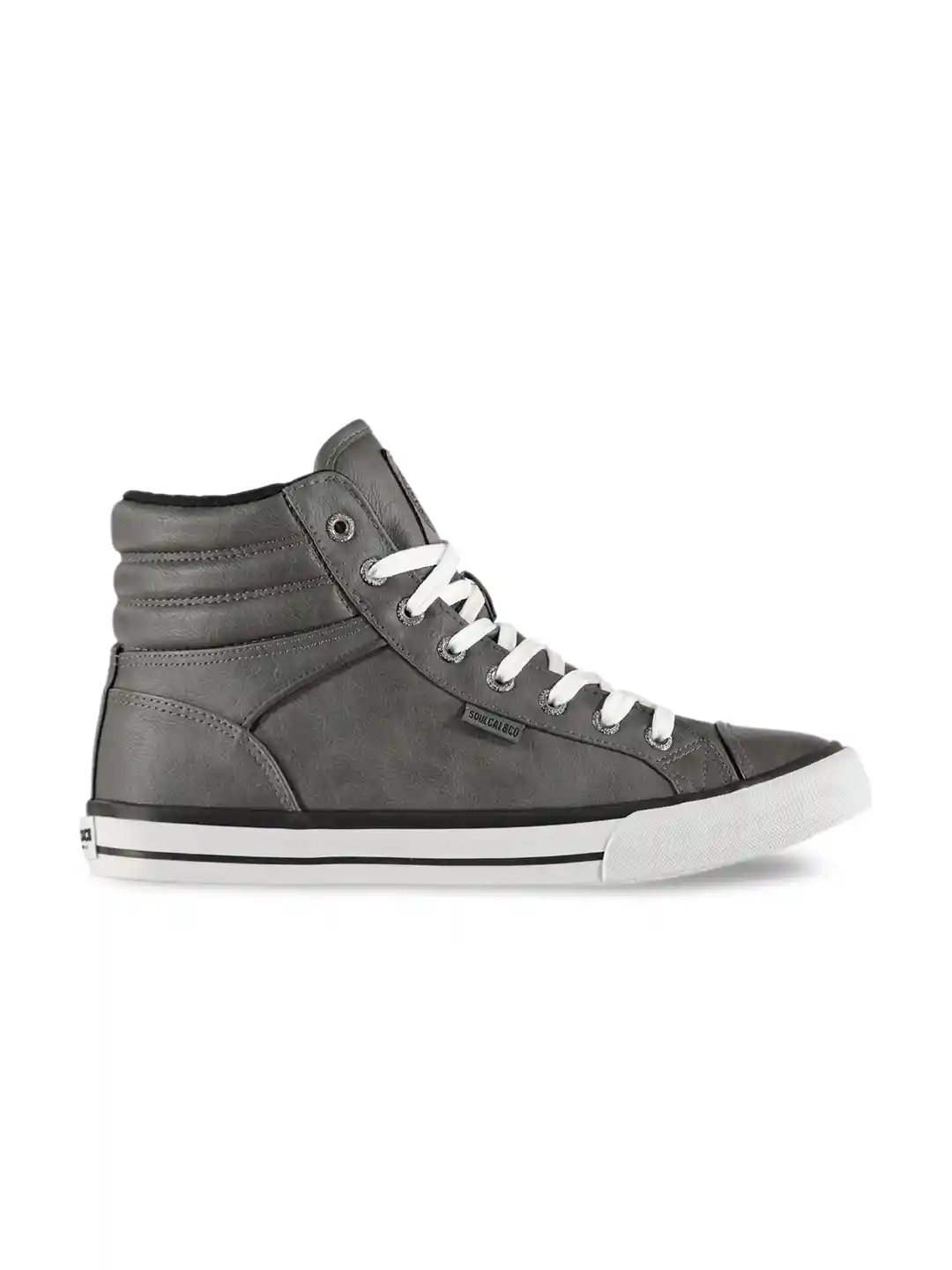 Buy SoulCal Men Grey Solid Synthetic High-Top Sneakers - Casual Shoes for  Men 8042273 | Myntra