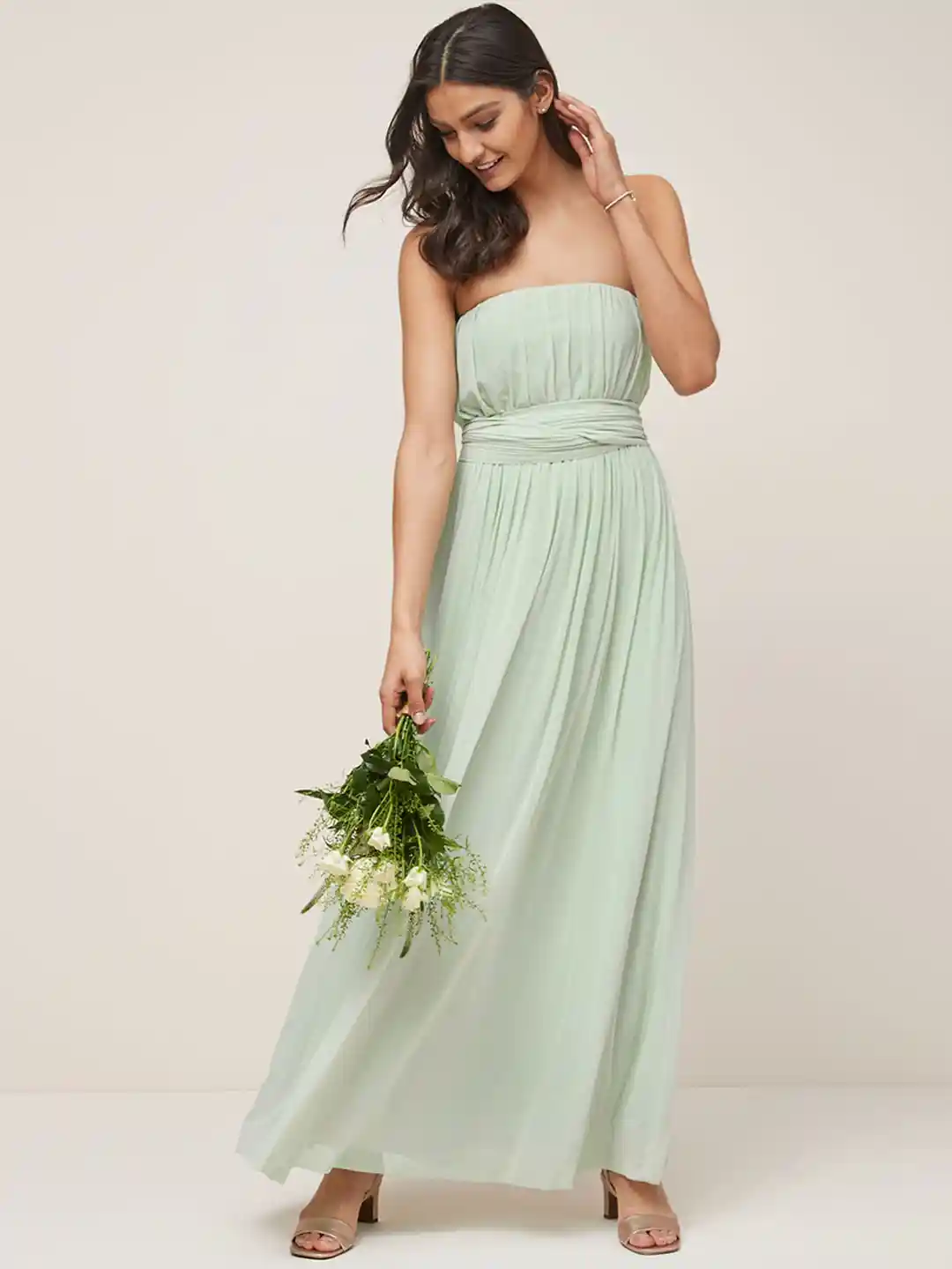Buy next Women Lime Green Solid Maxi Bridesmaid Dress Dresses