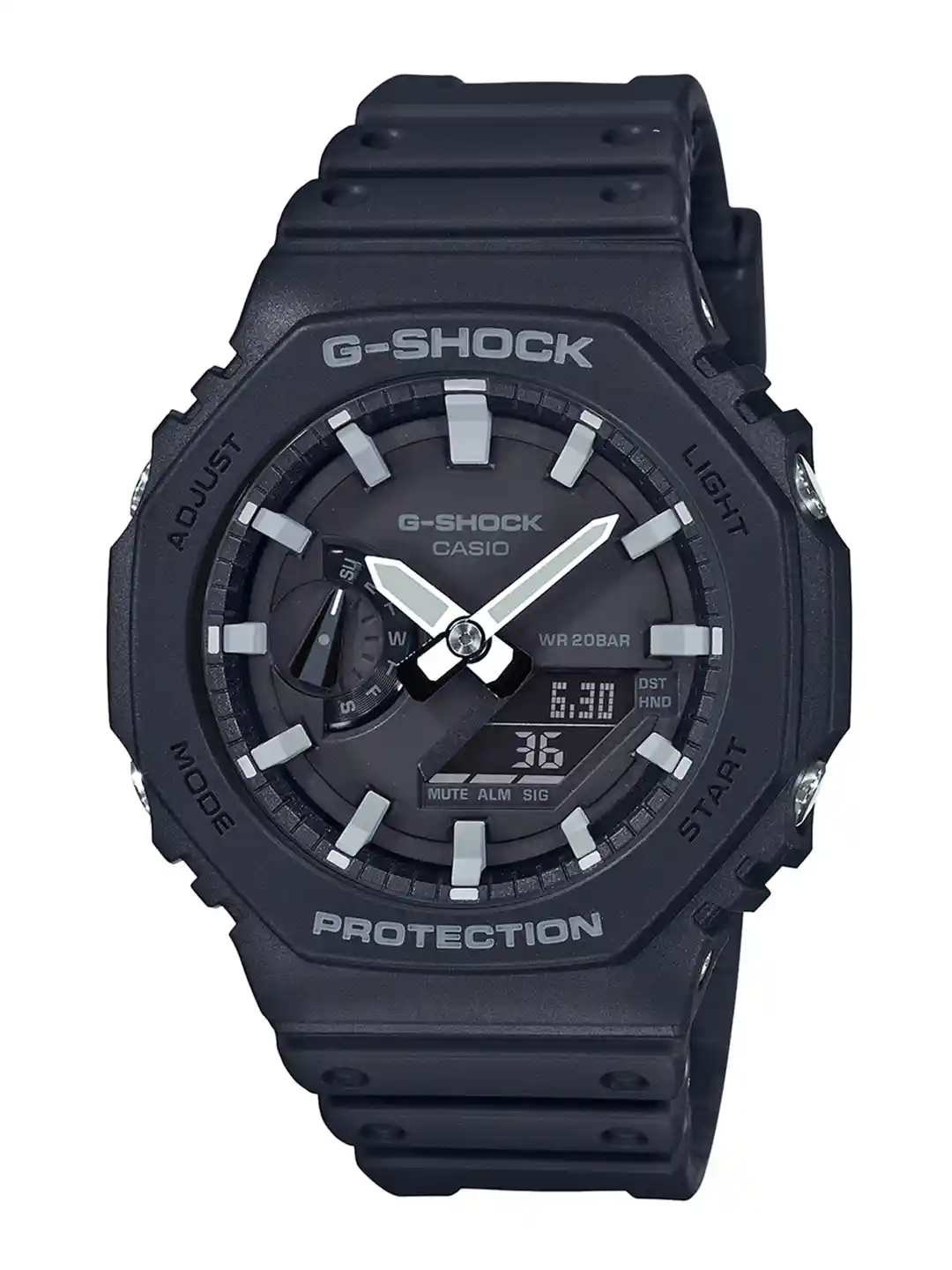 CASIO Men G-Shock GA-2100-1ADR Black Analog-Digital Dial Black Resin Strap  Watch G986