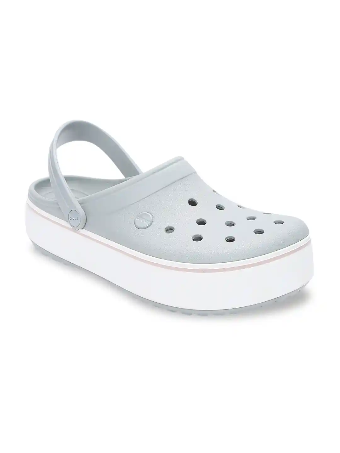 Buy Crocs Women Grey Crocband Platform Clogs Flip Flops for