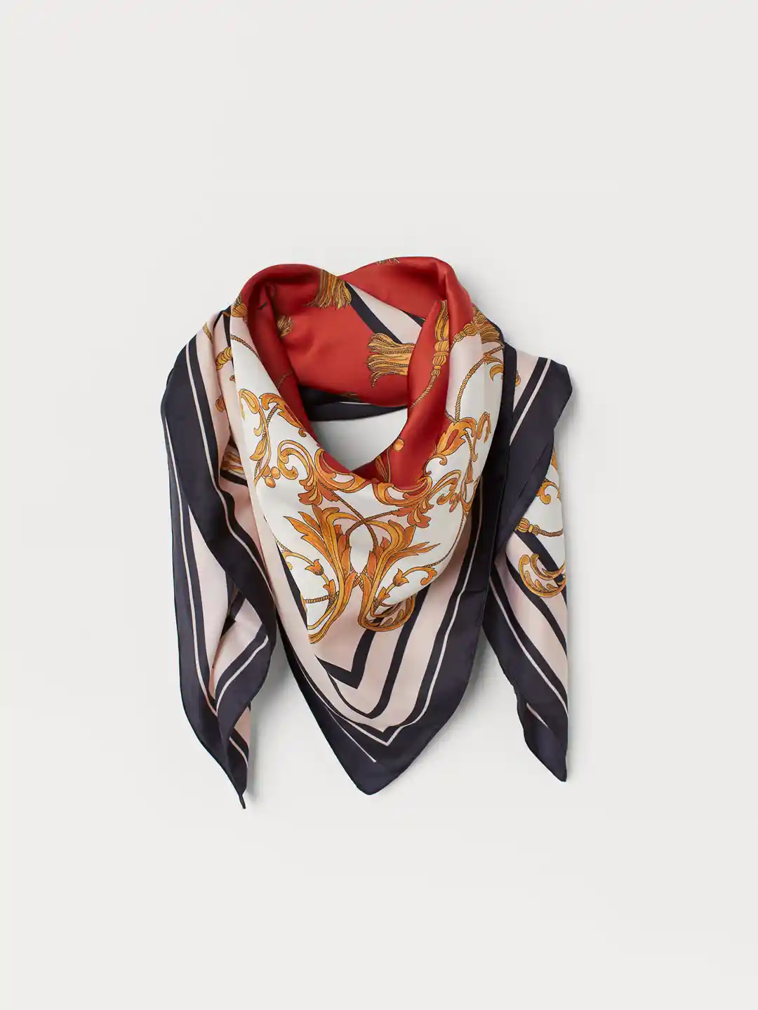 Buy H&M Women Blue Red Satin Scarf Scarves for Women 10773900