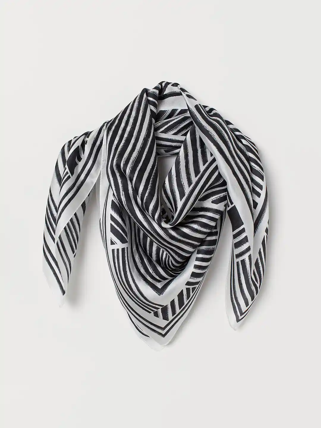 Buy H&M Women White Black Patterned Silk Scarf Scarves for