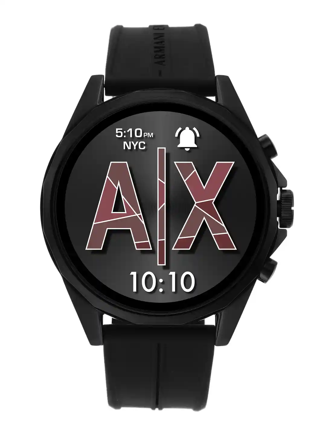 Buy Armani Exchange Men Black Silicone Touchscreen Swim-Proof