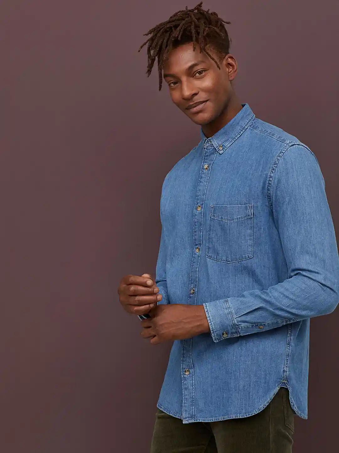 Buy H&M Blue Denim Shirt Shirts for Men 10945572 Myntra