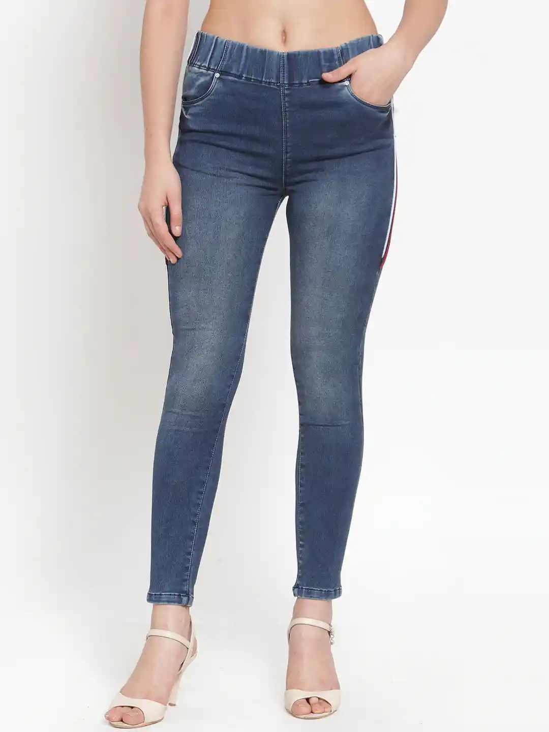 High Waisted Jeggings In Myntra Buy Miss Chase Women Carbon Blue