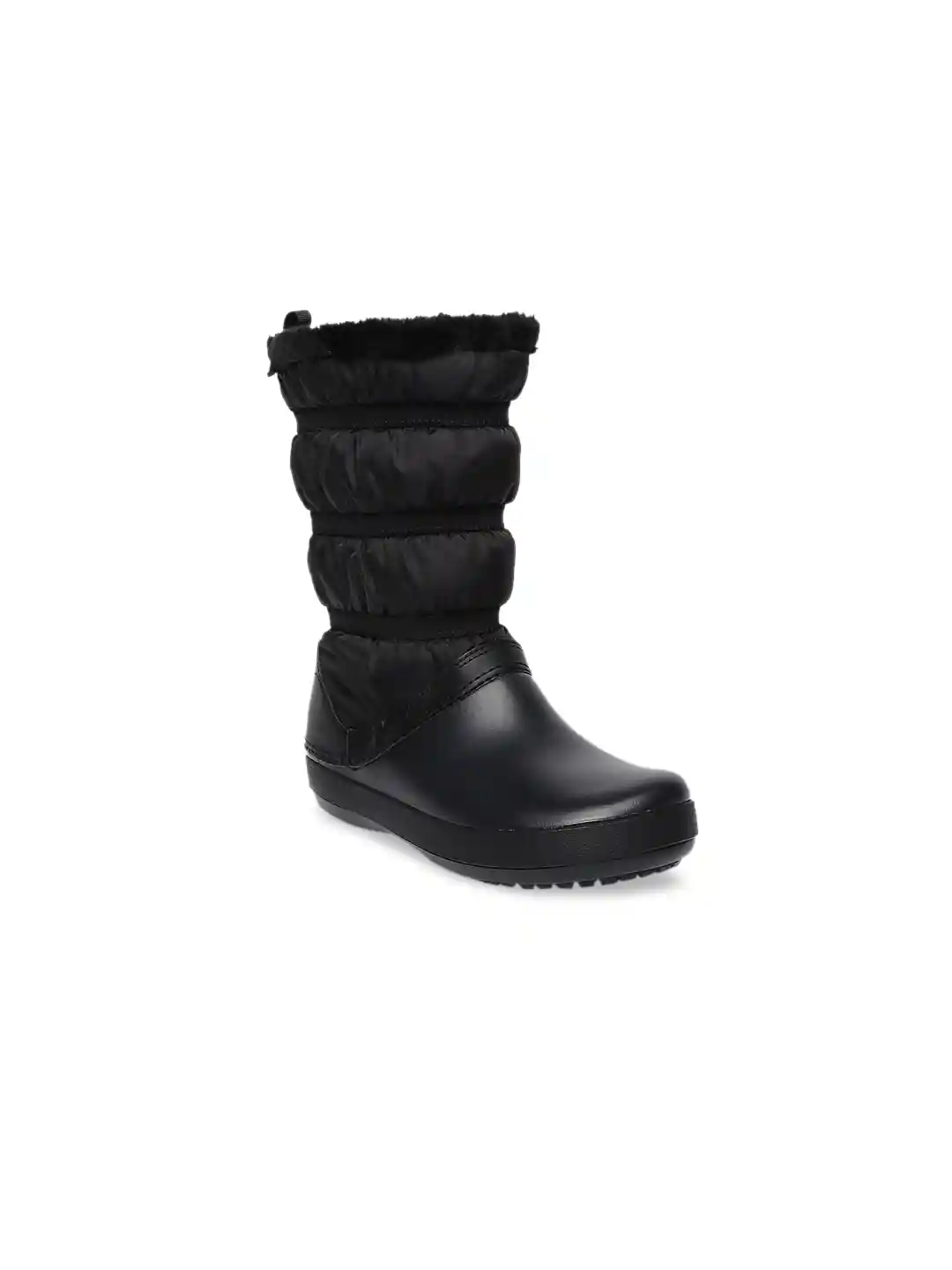 Buy Crocs CB Winter Women Black Solid Crocband High-Top Flat Boots
