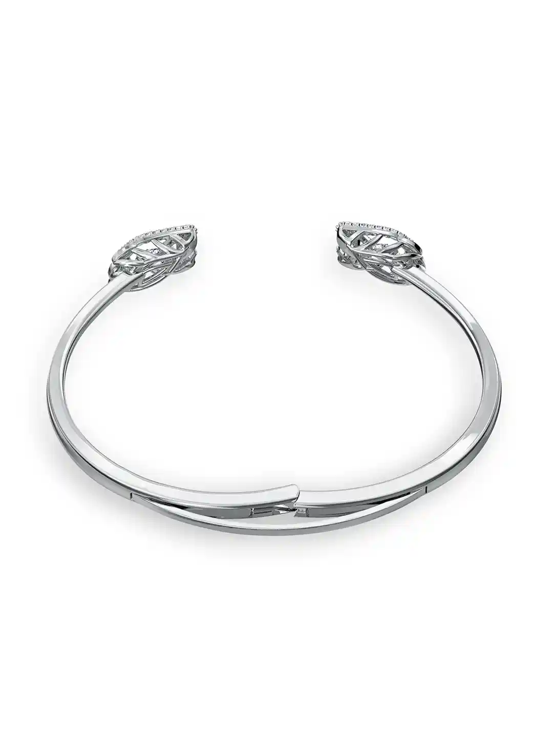 Buy SWAROVSKI Silver-Toned Rhodium-Plated Dancing Swan Bangle